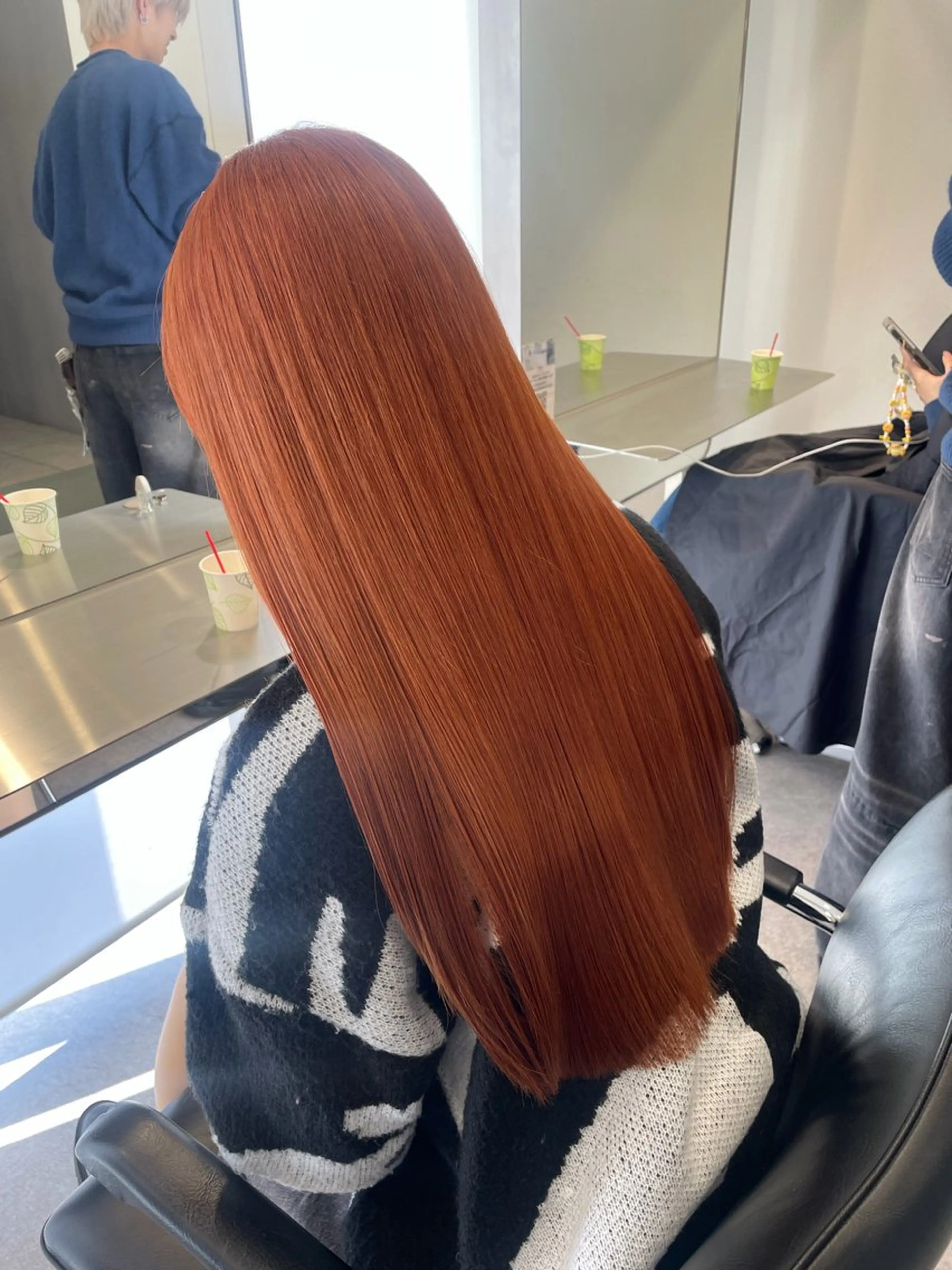 ロング カラー ヘアカラー つやつやブラウンカラ ーあすかのヘアスタイル