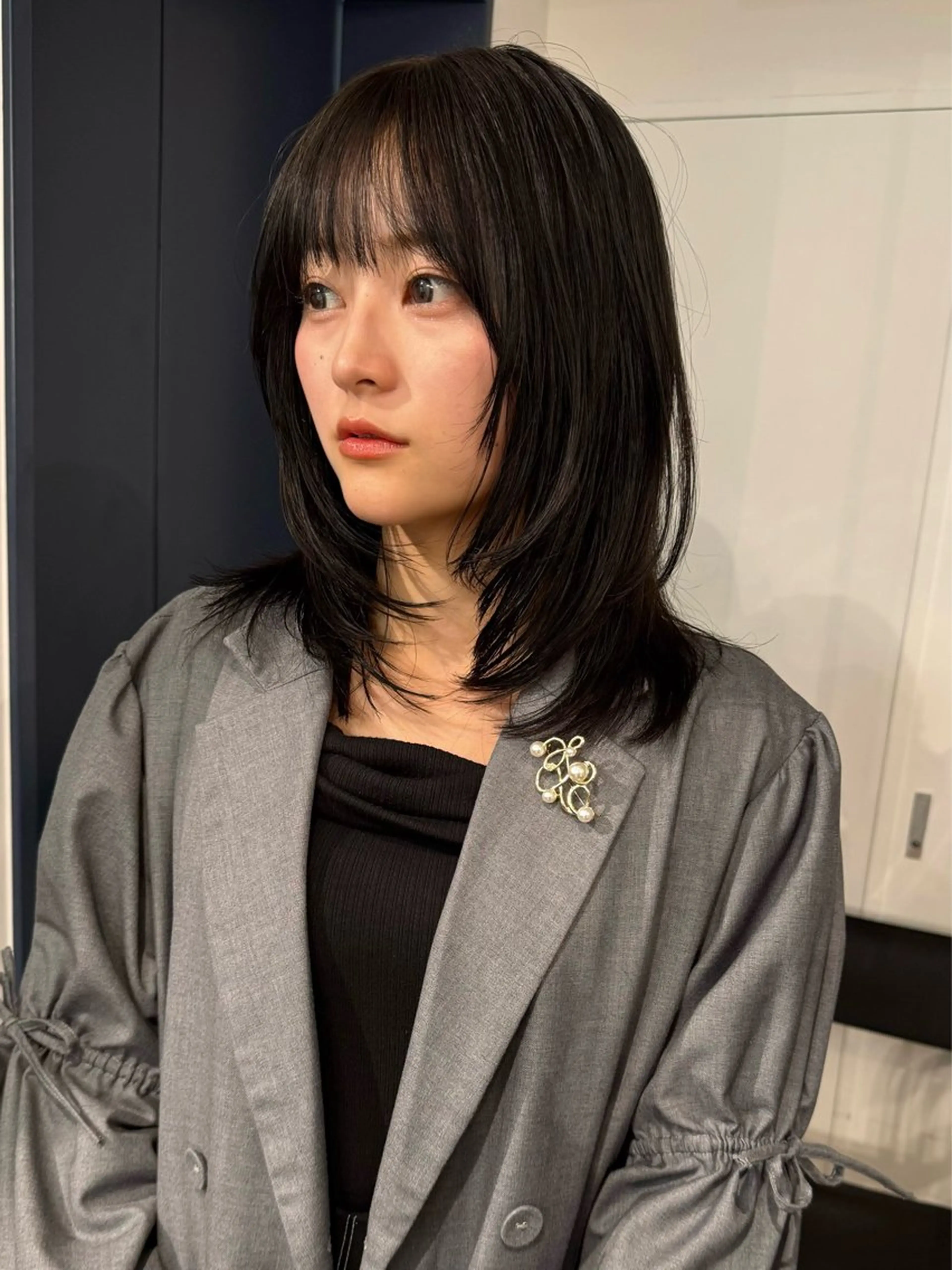 セミロング 顔まわりレイヤー レイヤーカット カット ヘアカラー トリートメント ボブ／レイヤーカット sotamaxのヘアスタイル