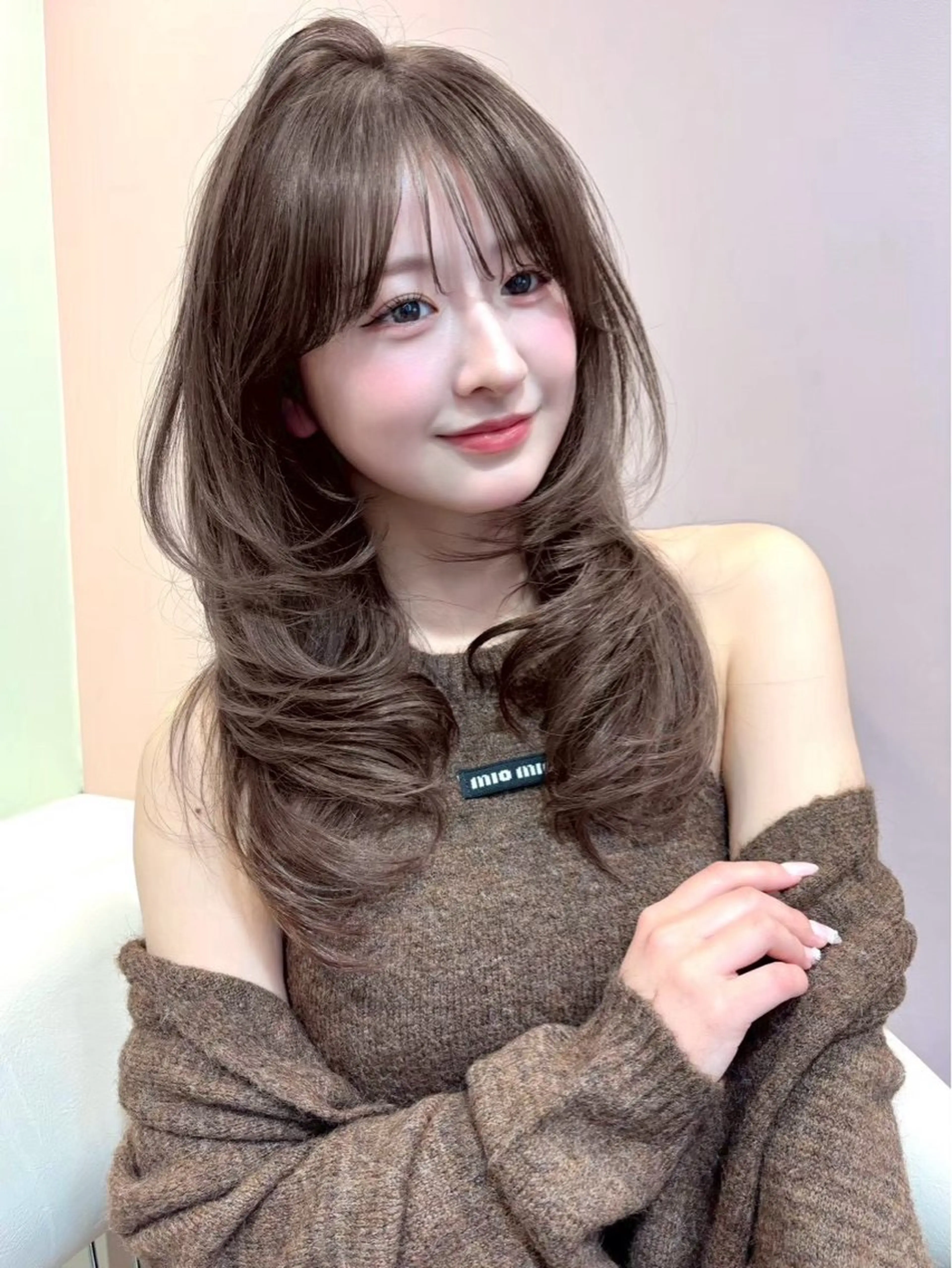 カラー ヘアカラー 透明感カラー🌱‬‪ 結衣のヘアスタイル