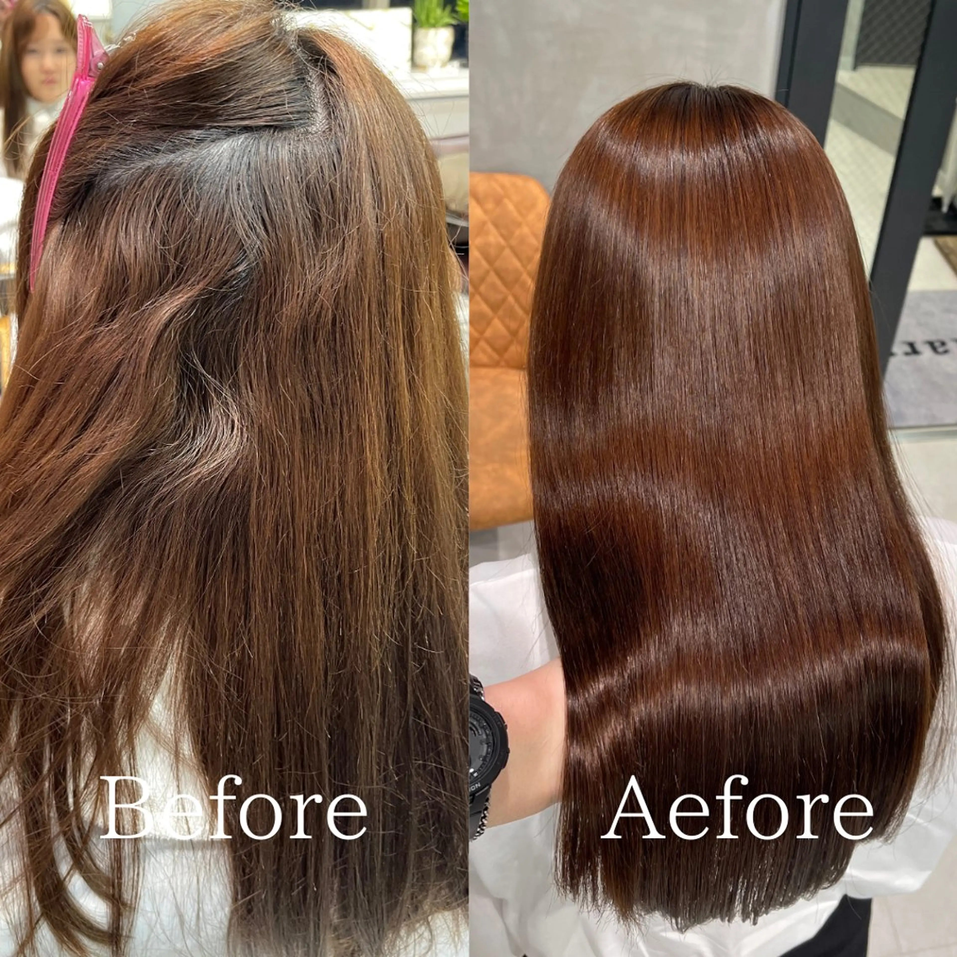 ロング くせ毛 縮毛矯正 縮毛矯正 charm《銀座》 ヘアセット/縮毛矯正のヘアスタイル