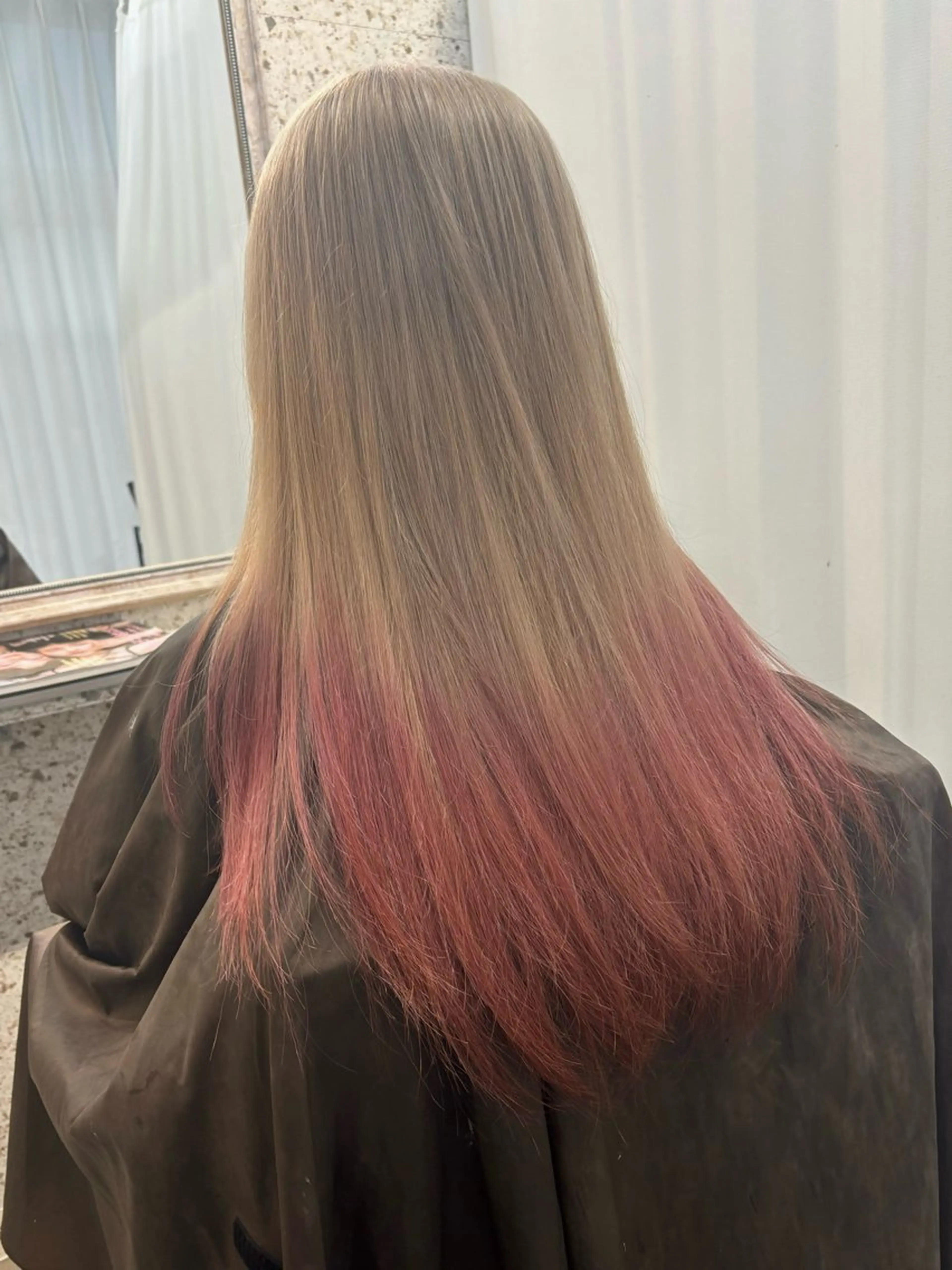 ロング カラー ピンクカラー ヘアカラー SHOTO ハイトー ン/ブロンドカラーのヘアスタイル