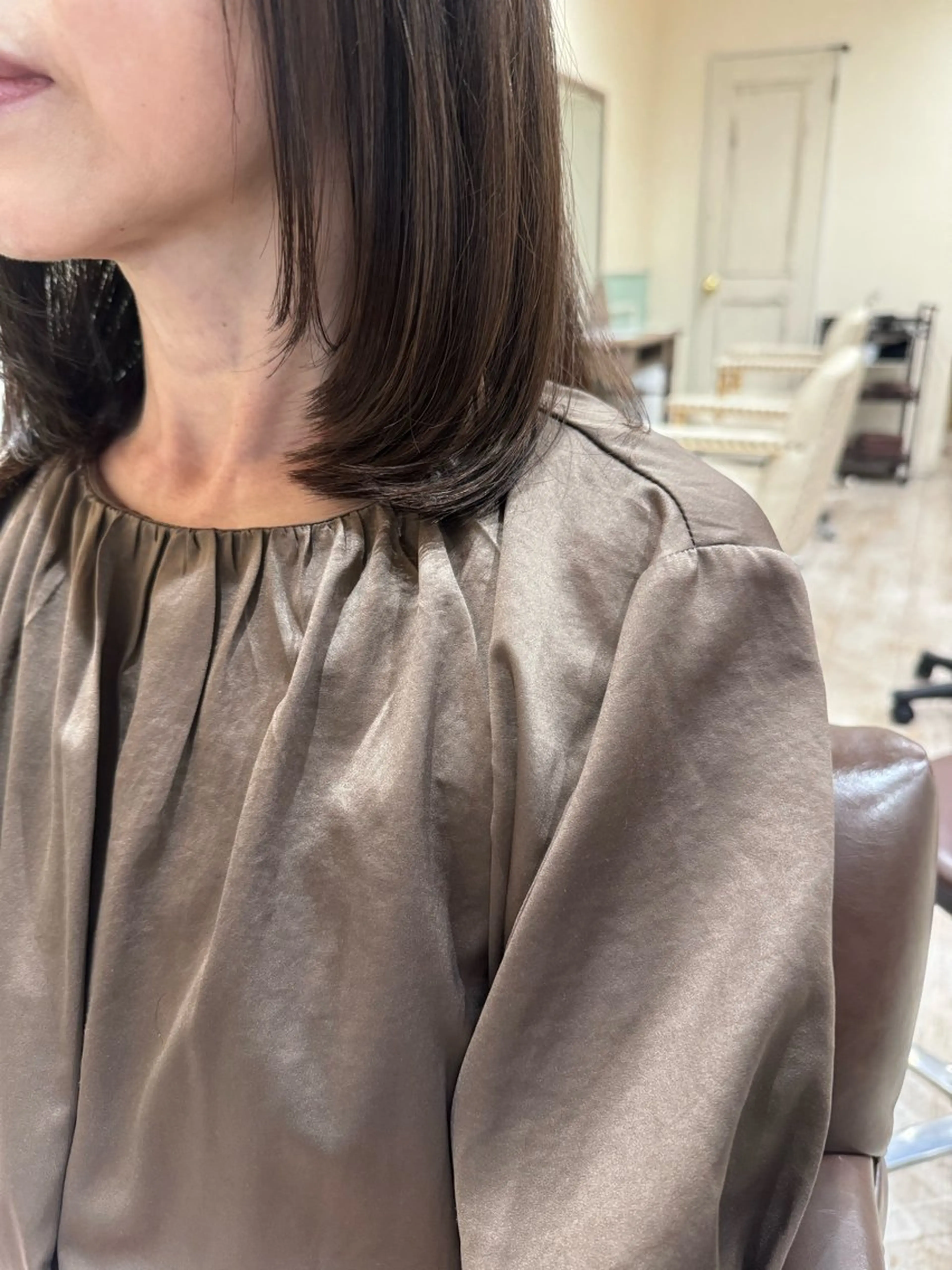 セミロング カラー ヘアアレンジ 顔まわりレイヤー 髪質改善 レイヤーカット カット トリートメント 新越谷noble店長 松本拓也▶◀*.のヘアスタイル