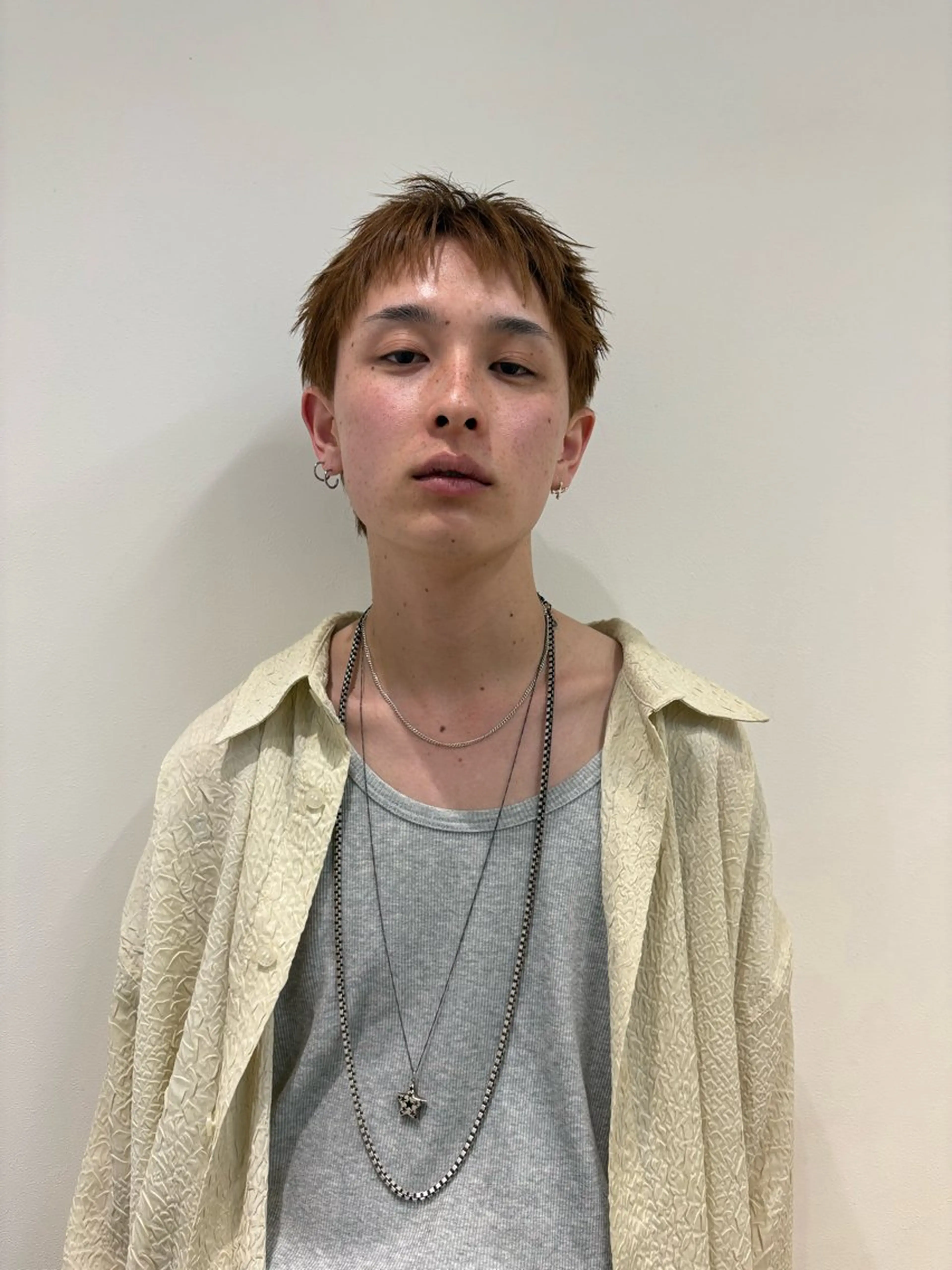 カラー メンズ メンズショート 刈り上げ オレンジ カット ANY/メンズ特化/ シバヤ　ユウキのヘアスタイル