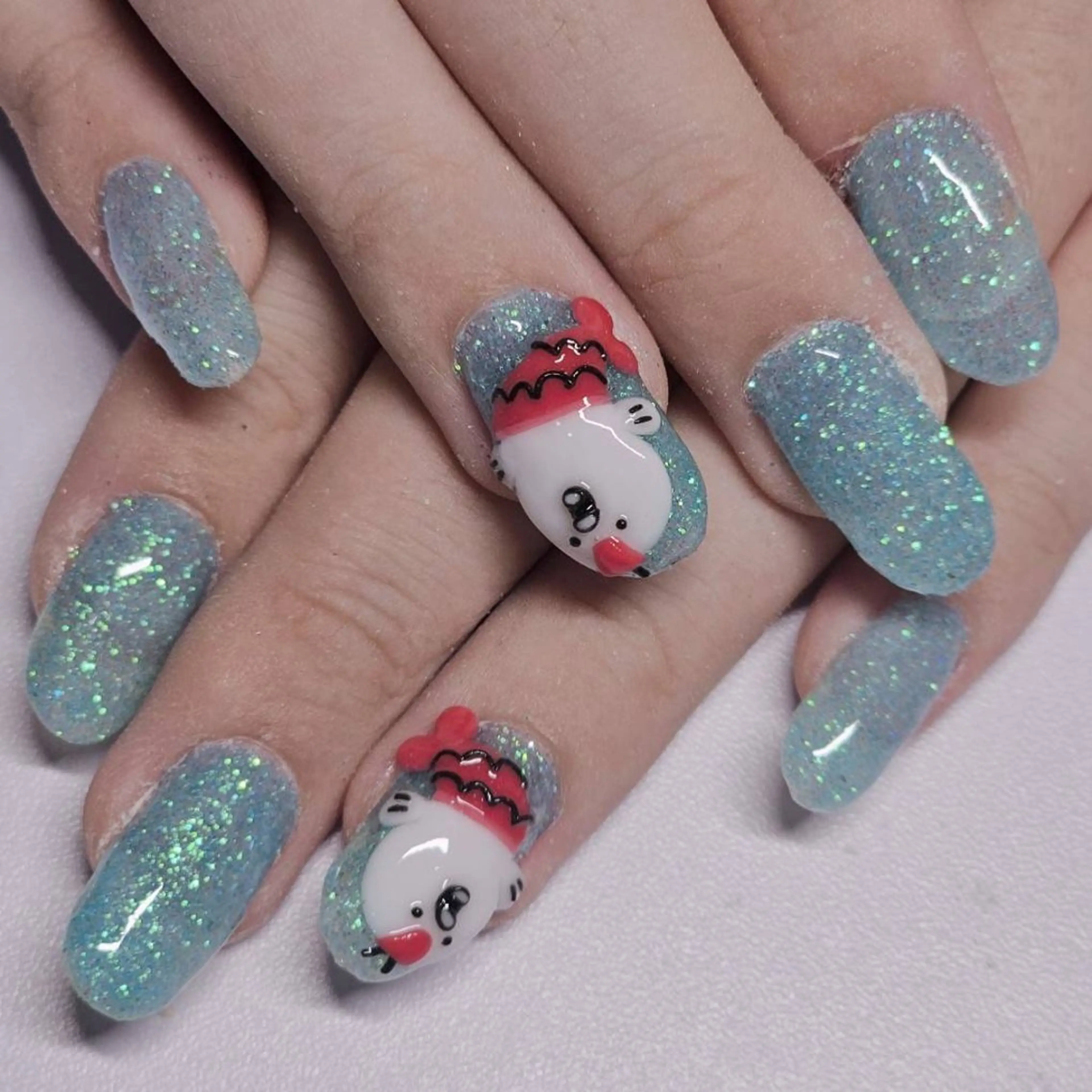 ネイル アートネイル ブルー ラメ(グリッター) ワンカラーネイル パステルネイル ハンドネイル よしだ ひろきのネイルデザイン