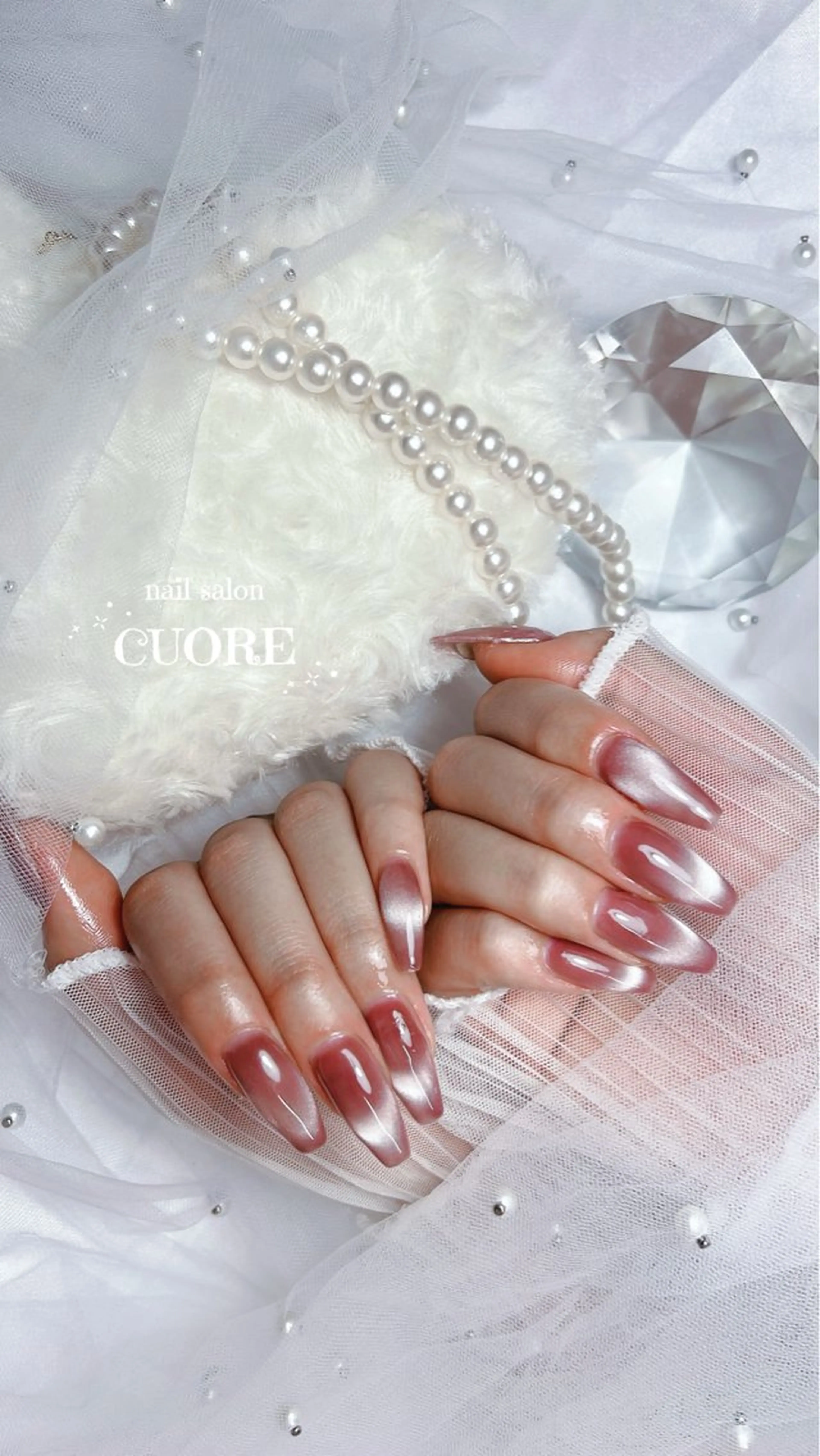 ネイル フレンチネイル マグネットネイル マグネットフレンチ ワンカラーネイル シンプルネイル ハンドネイル nail salon CUOREのネイルデザイン