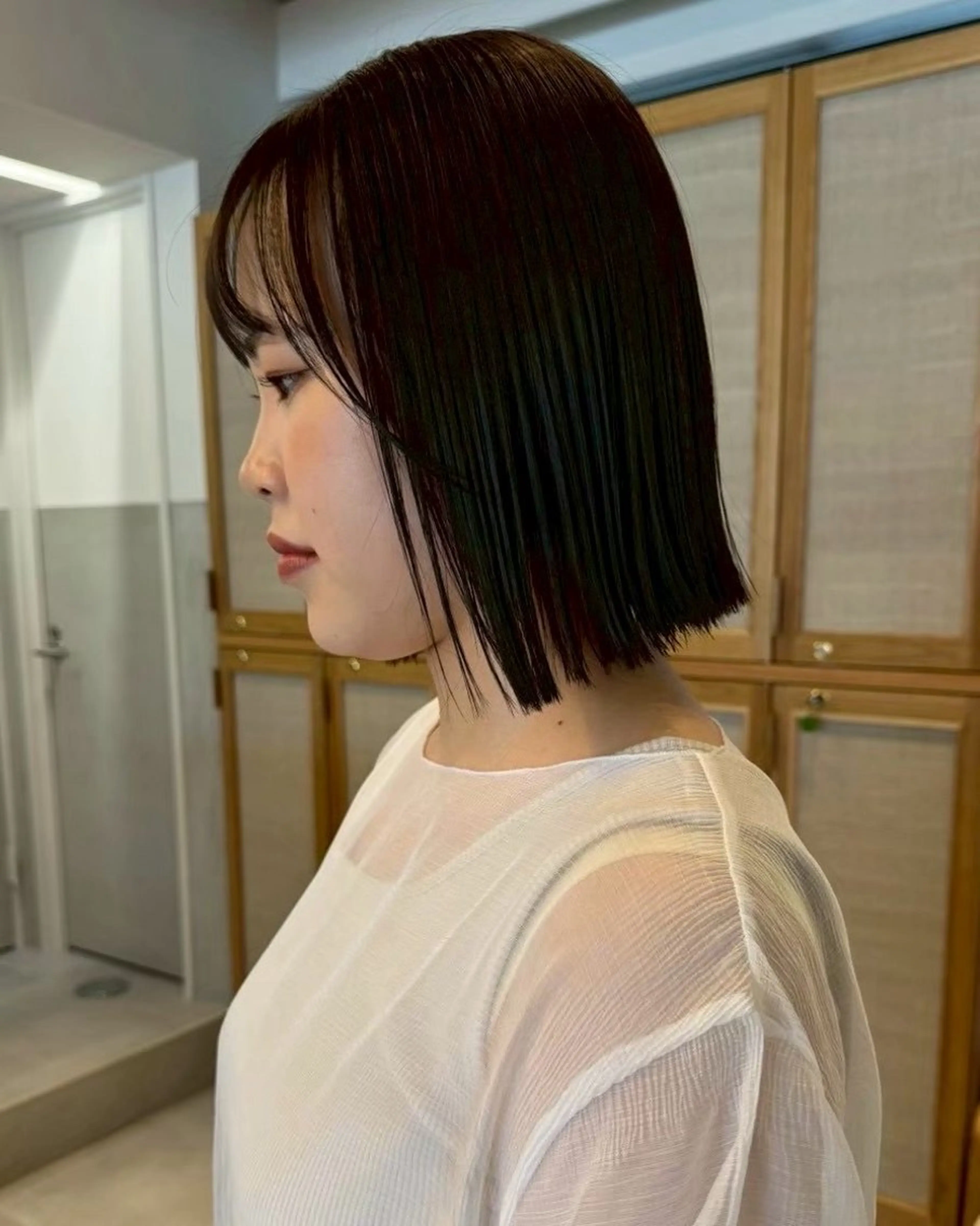 ミディアム 髪質改善 縮毛矯正 トリートメント nok Kaoriのヘアスタイル