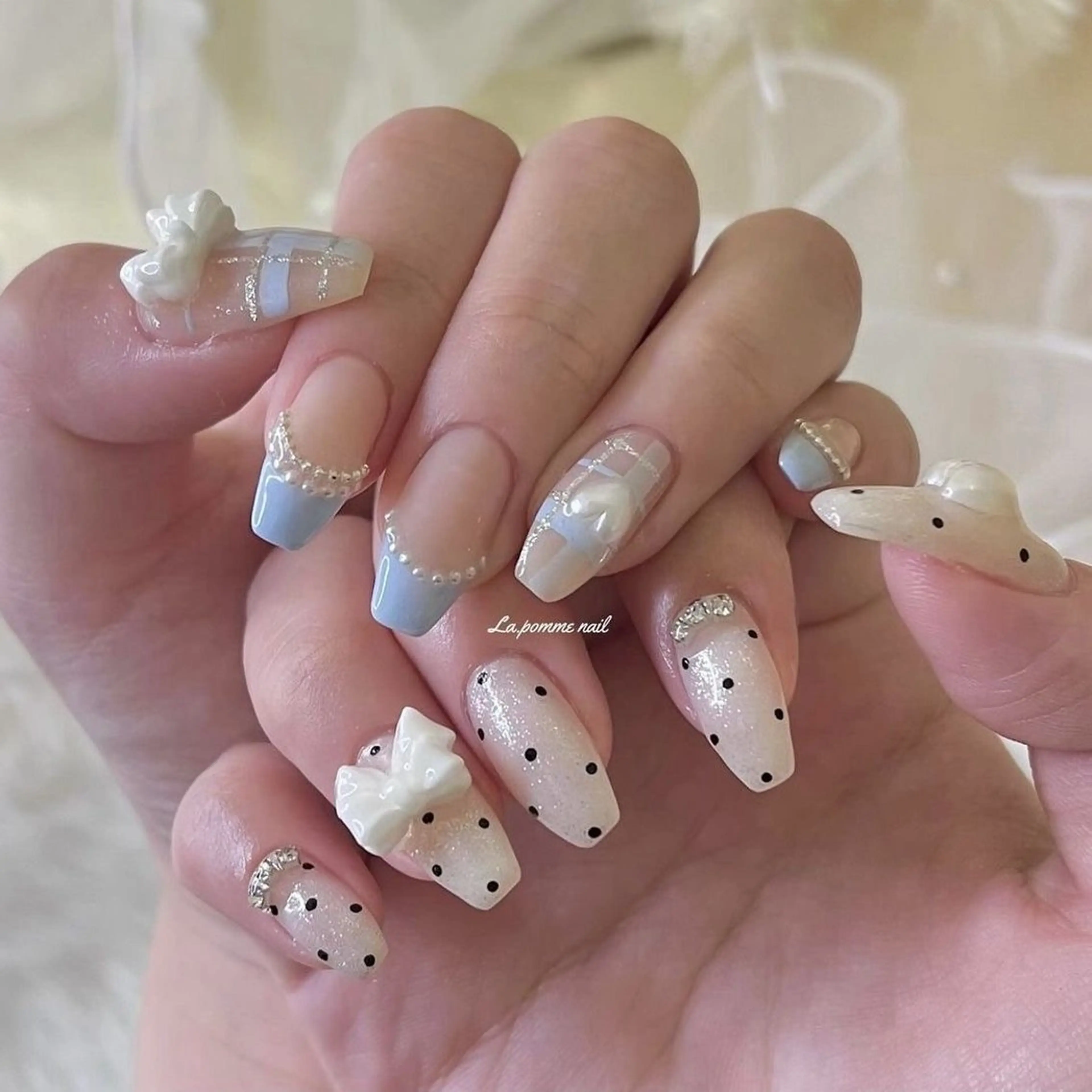 ネイル マグネットネイル ピンク ネイルチップ 冬ネイル ハンドネイル Lee Nailsのネイルデザイン