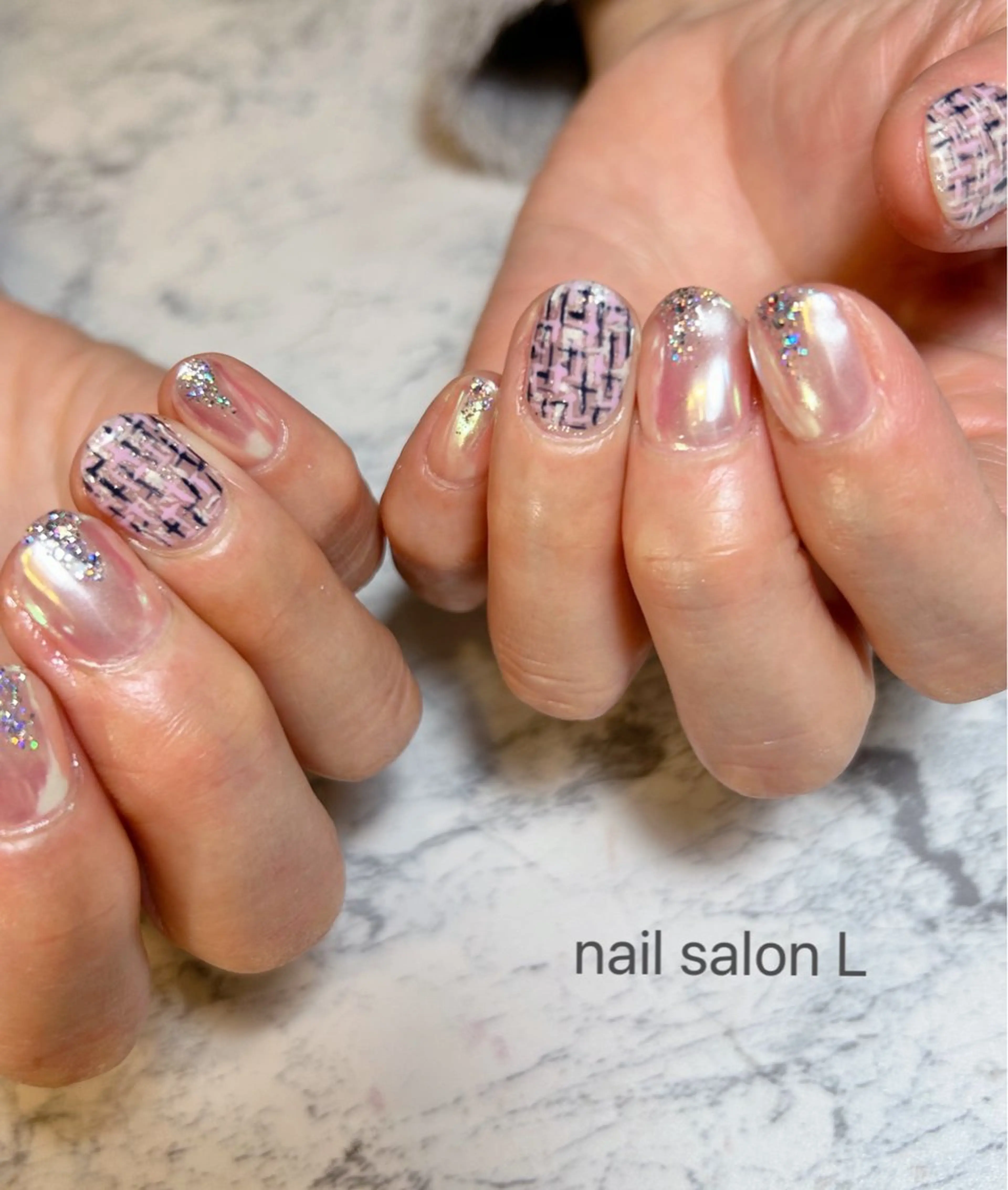 ネイル キラキラネイル ラメ(グリッター) ハンドネイル 吉川市 ネイルサロンLのネイルデザイン