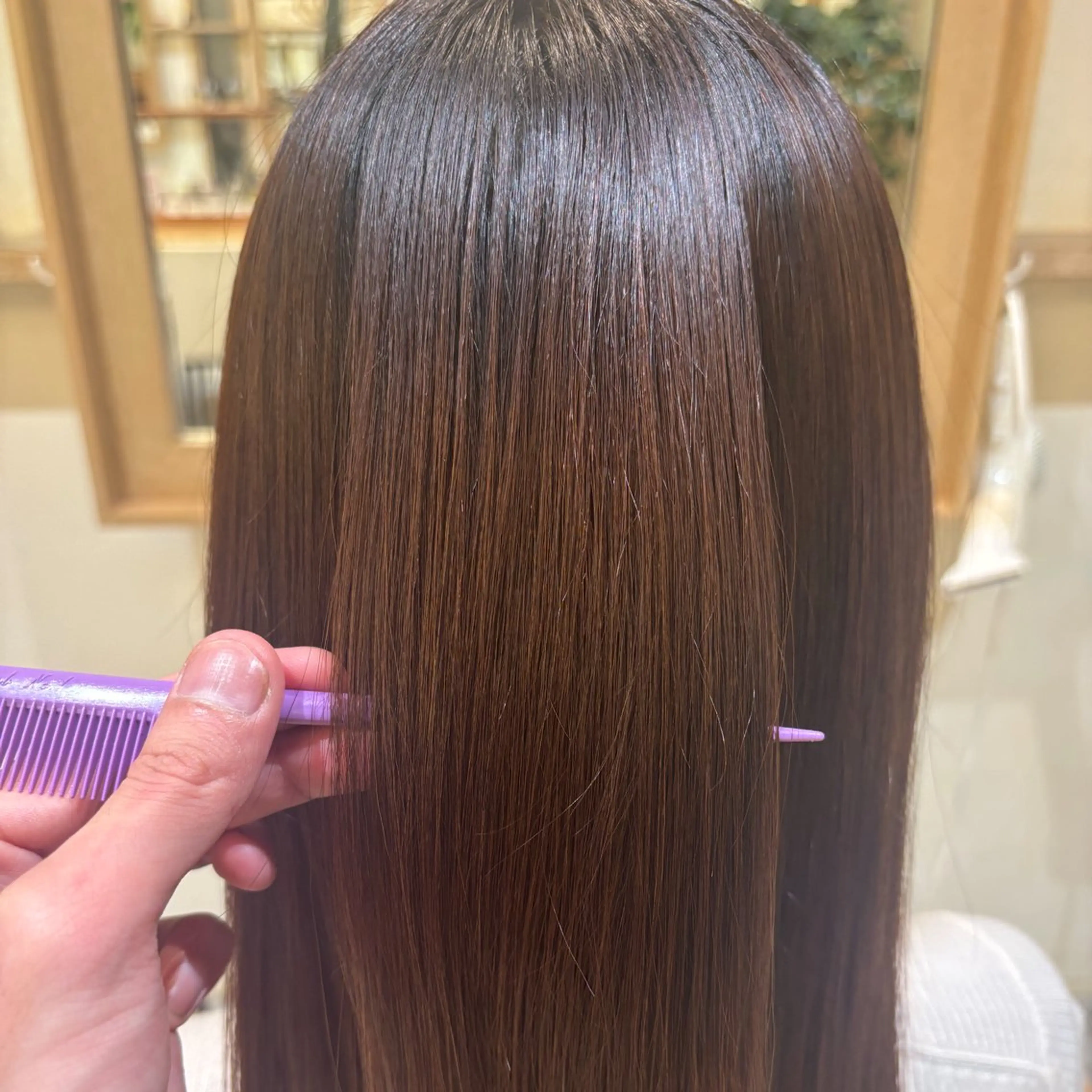 ロング カラー ベージュカラー Canaan所属・暗髪透明感カラー うる艶カラー／綾部のヘアスタイル