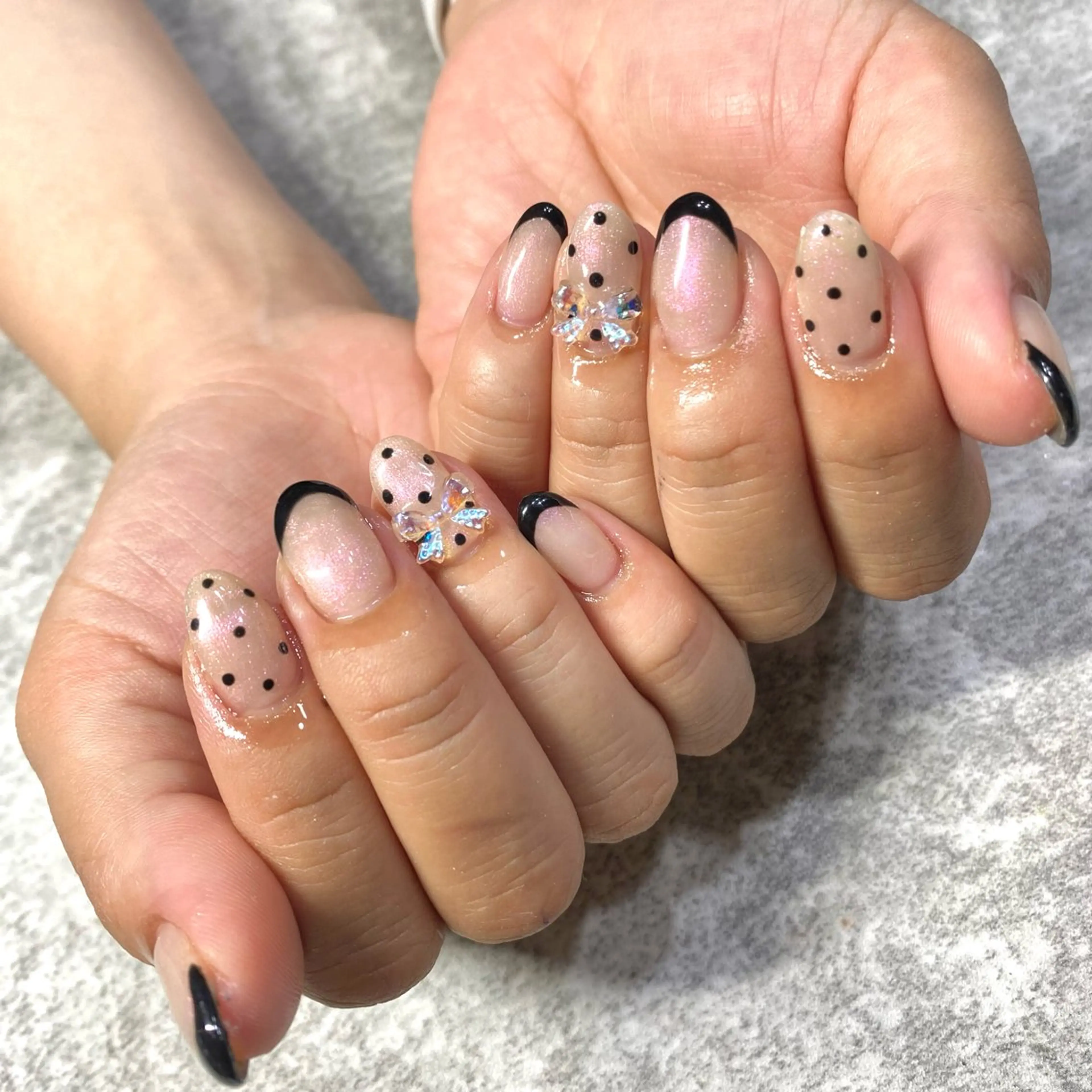 ネイル ドット フレンチネイル ハンドネイル ★Rinail... .のネイルデザイン