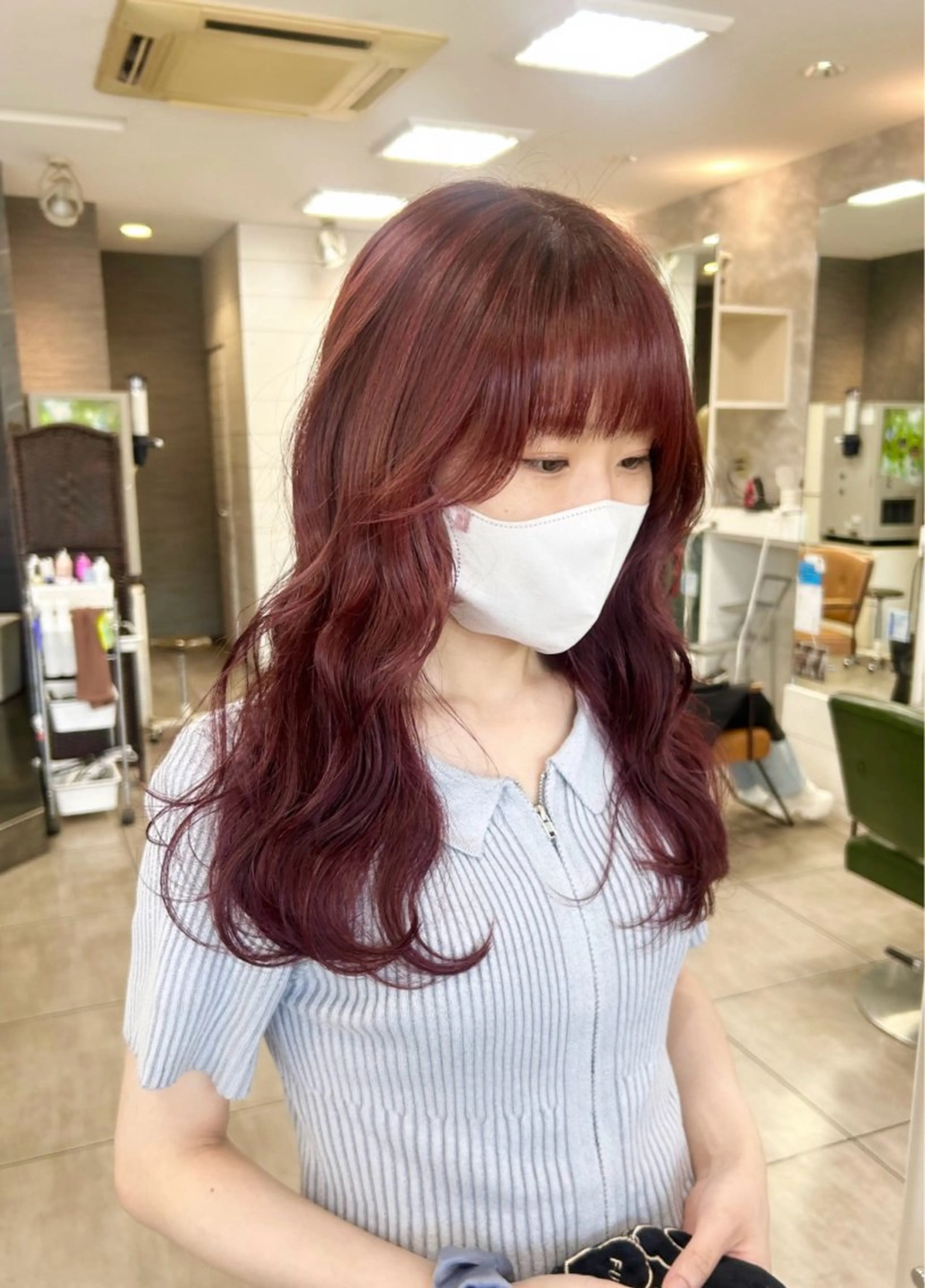 セミロング カット ヘアカラー 🫧艶髪カラー🫧 森本くるみのヘアスタイル