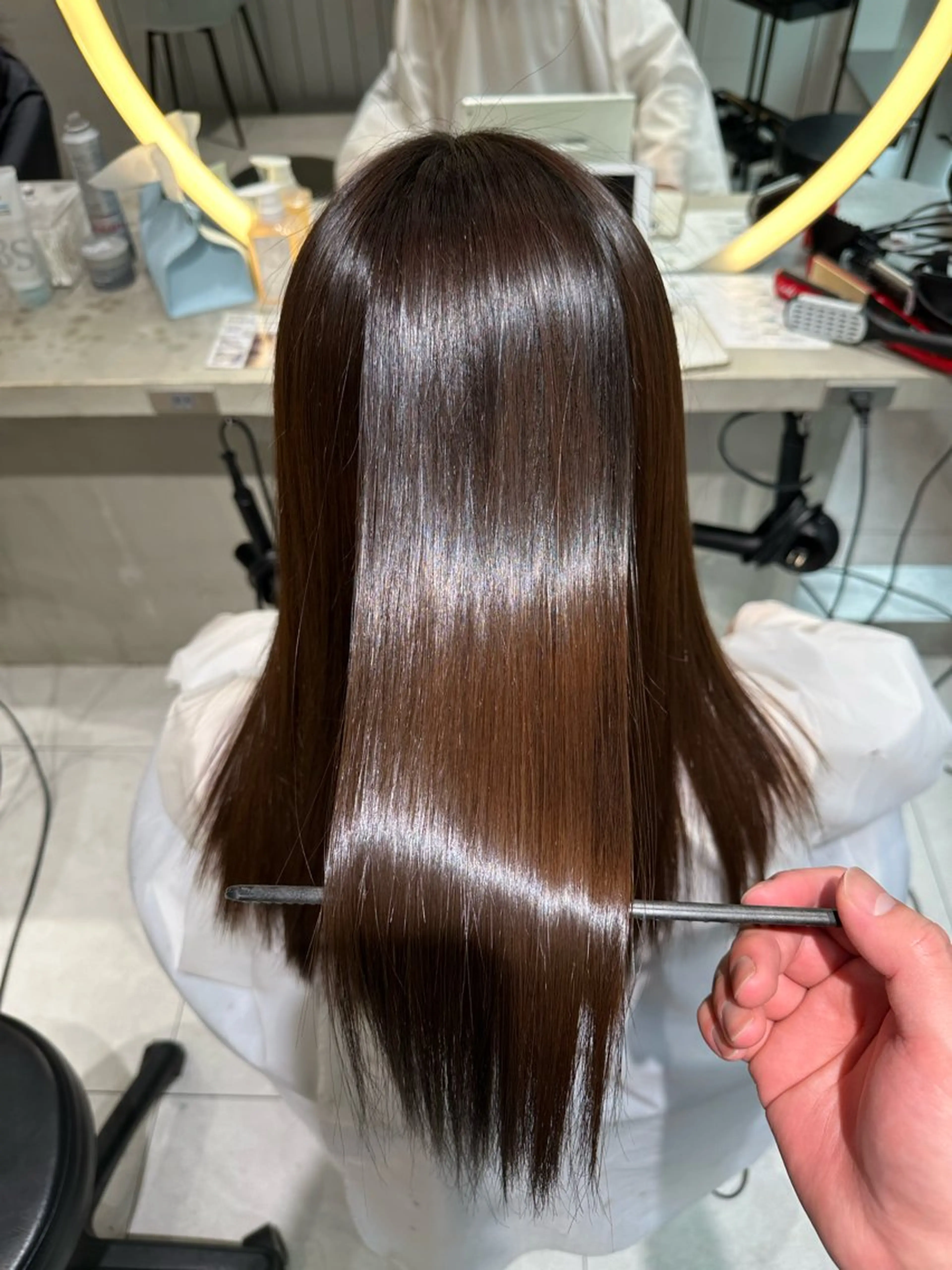 ロング カラー パーマ カット 縮毛矯正 ブリーチ縮毛 ショートカット/加納のヘアスタイル