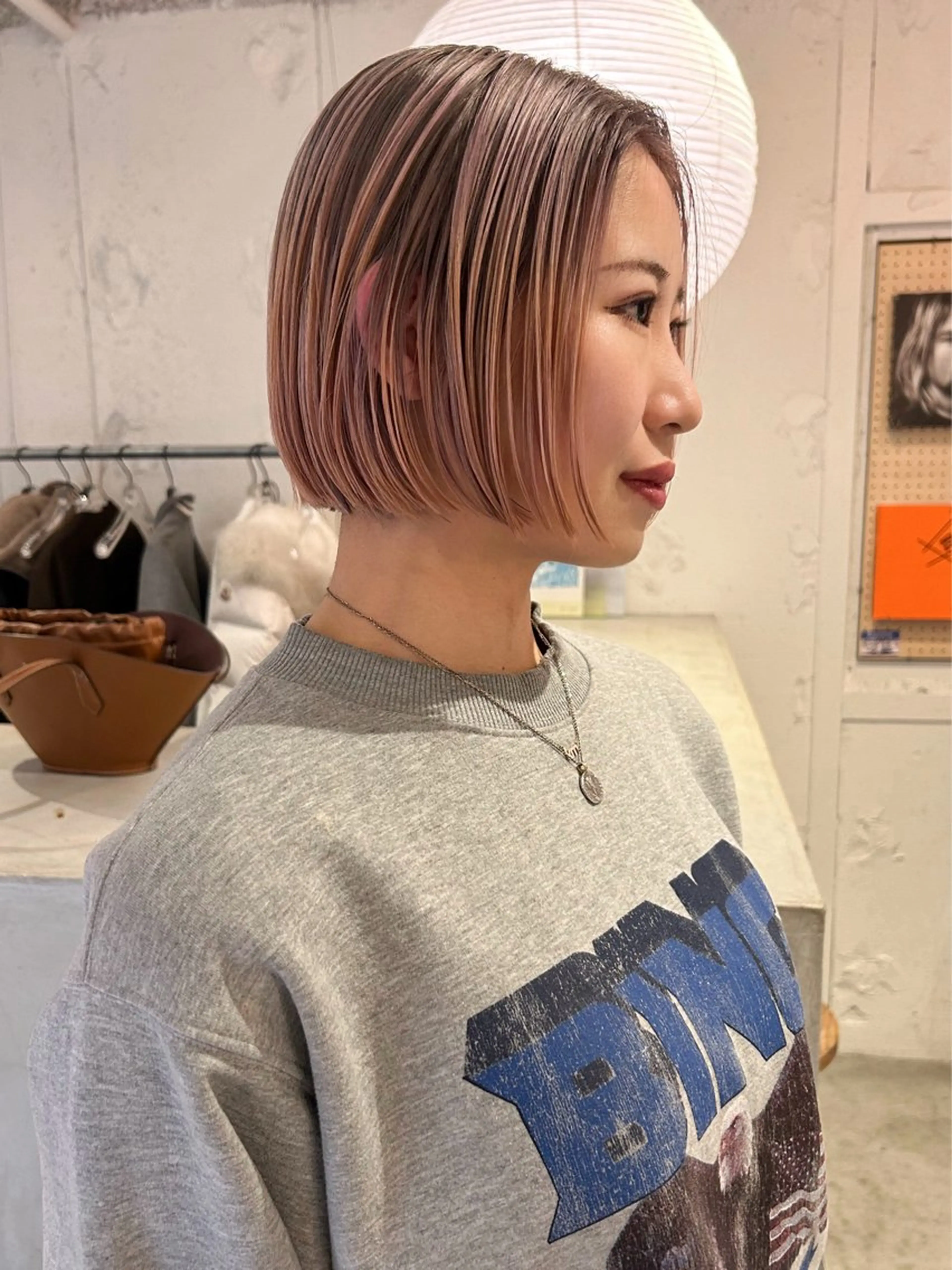 ショート カラー バレイヤージュ デザインカラー ボブ レイヤーカット カット ヘアカラー トリートメント 村上雅人 ナチュラルモードのヘアスタイル