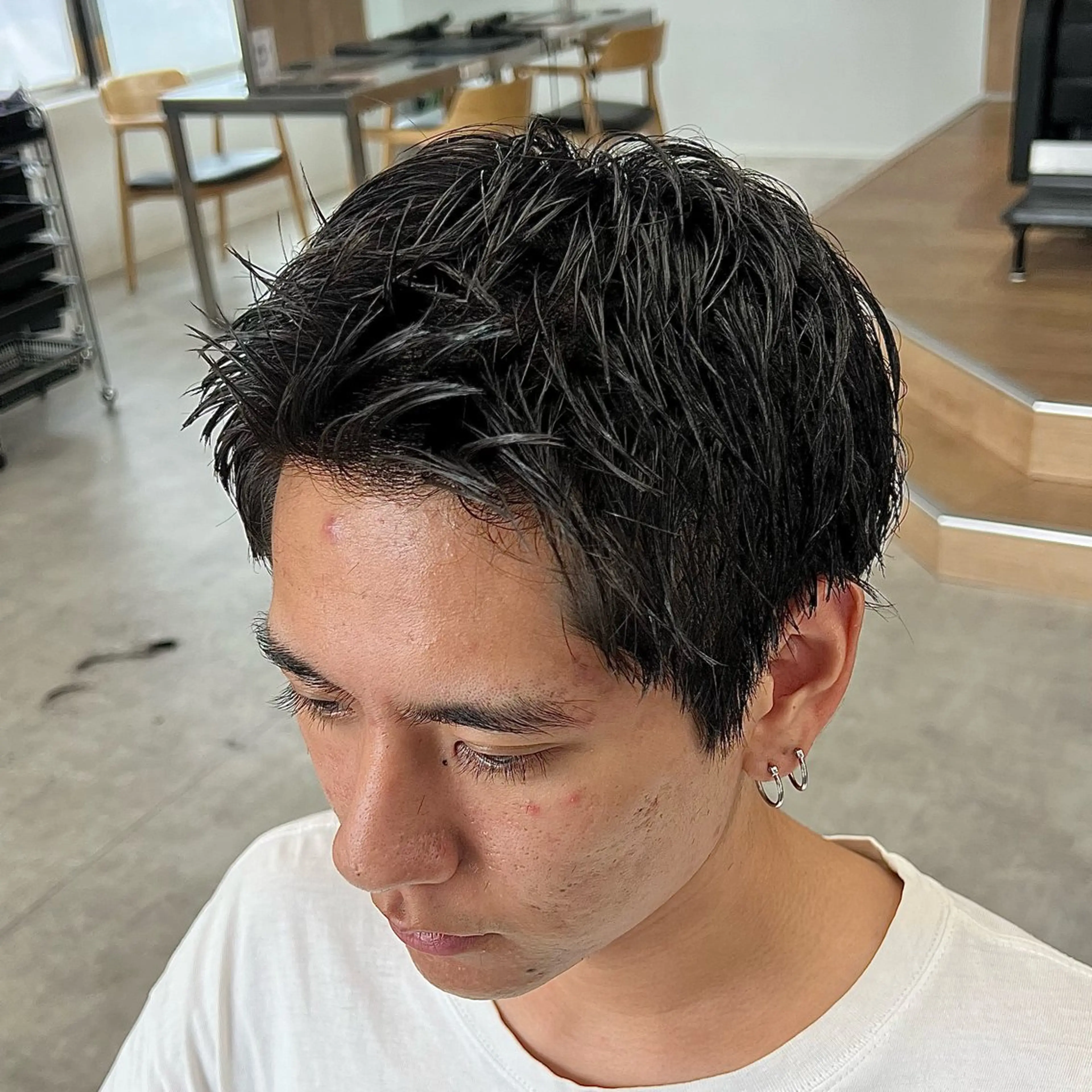 ショート メンズ カット メンズパーマ/波巻き 新潟/万代/夏芽🎀のヘアスタイル