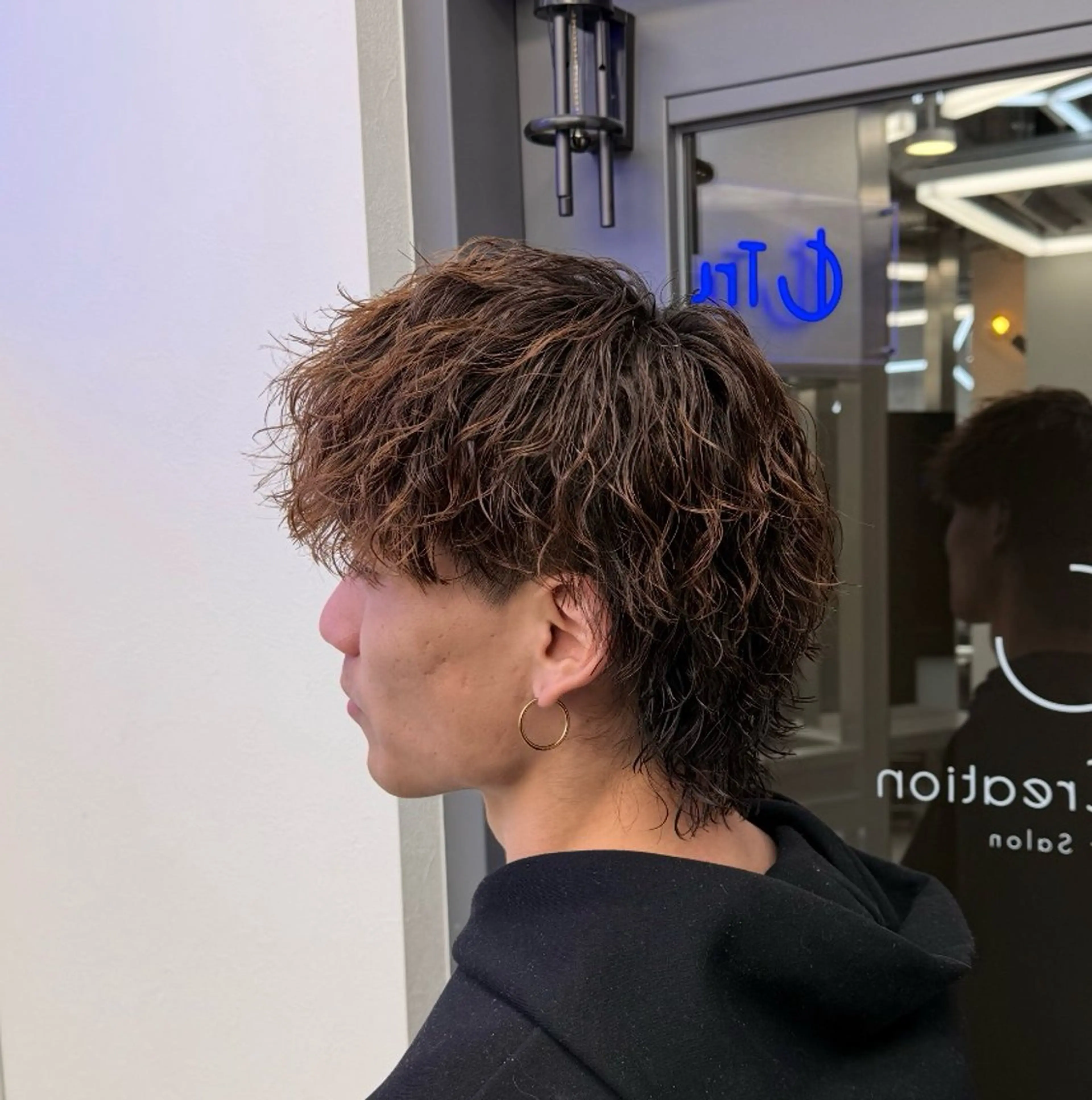 ミディアム パーマ メンズ カット パーマ メンズ特化美容師/ 四辻 凱斗のヘアスタイル