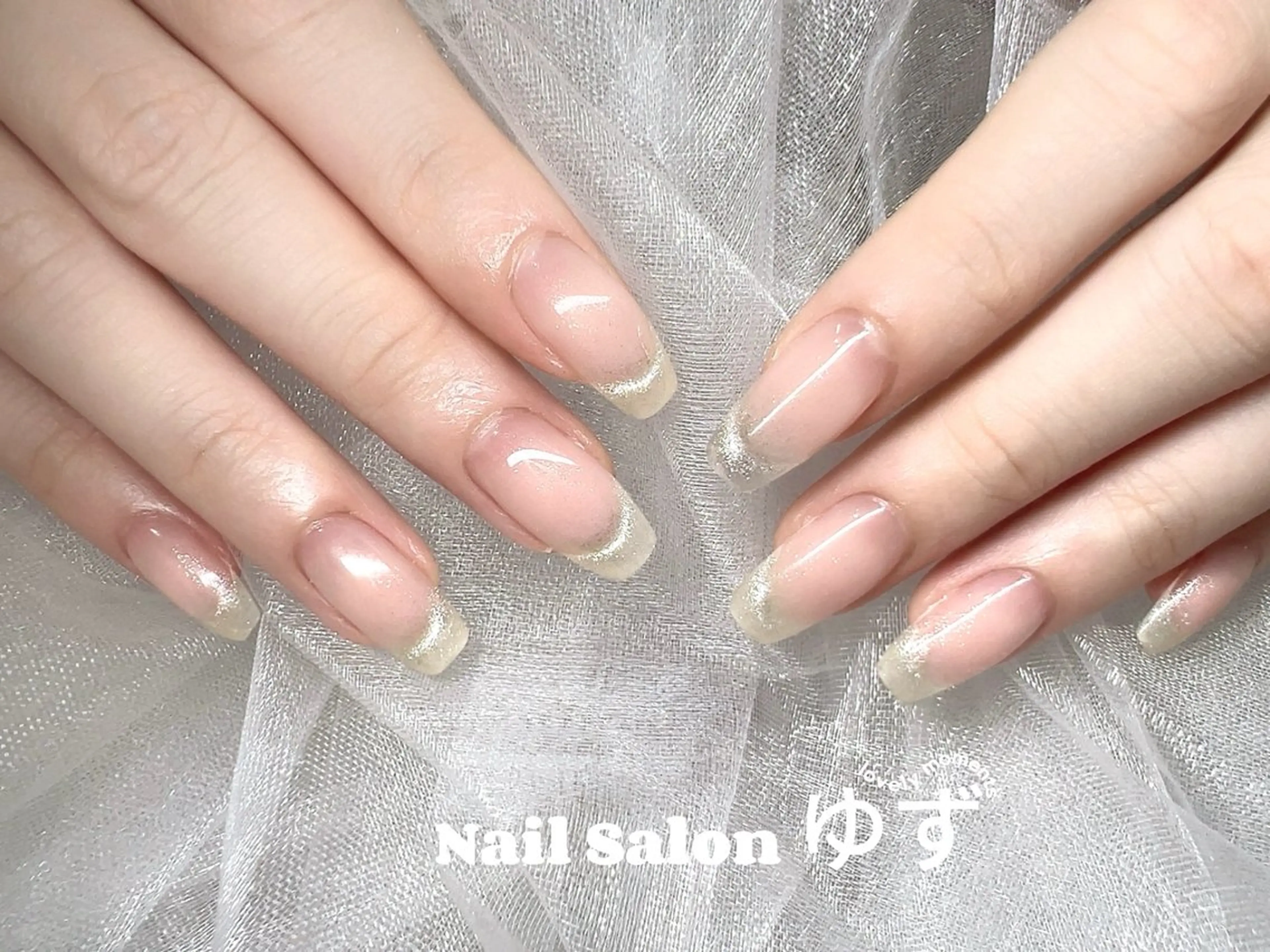 ネイル チークネイル クリアネイル フレンチネイル ガーリー キラキラネイル ハンドネイル ネイルサロン ゆずのネイルデザイン