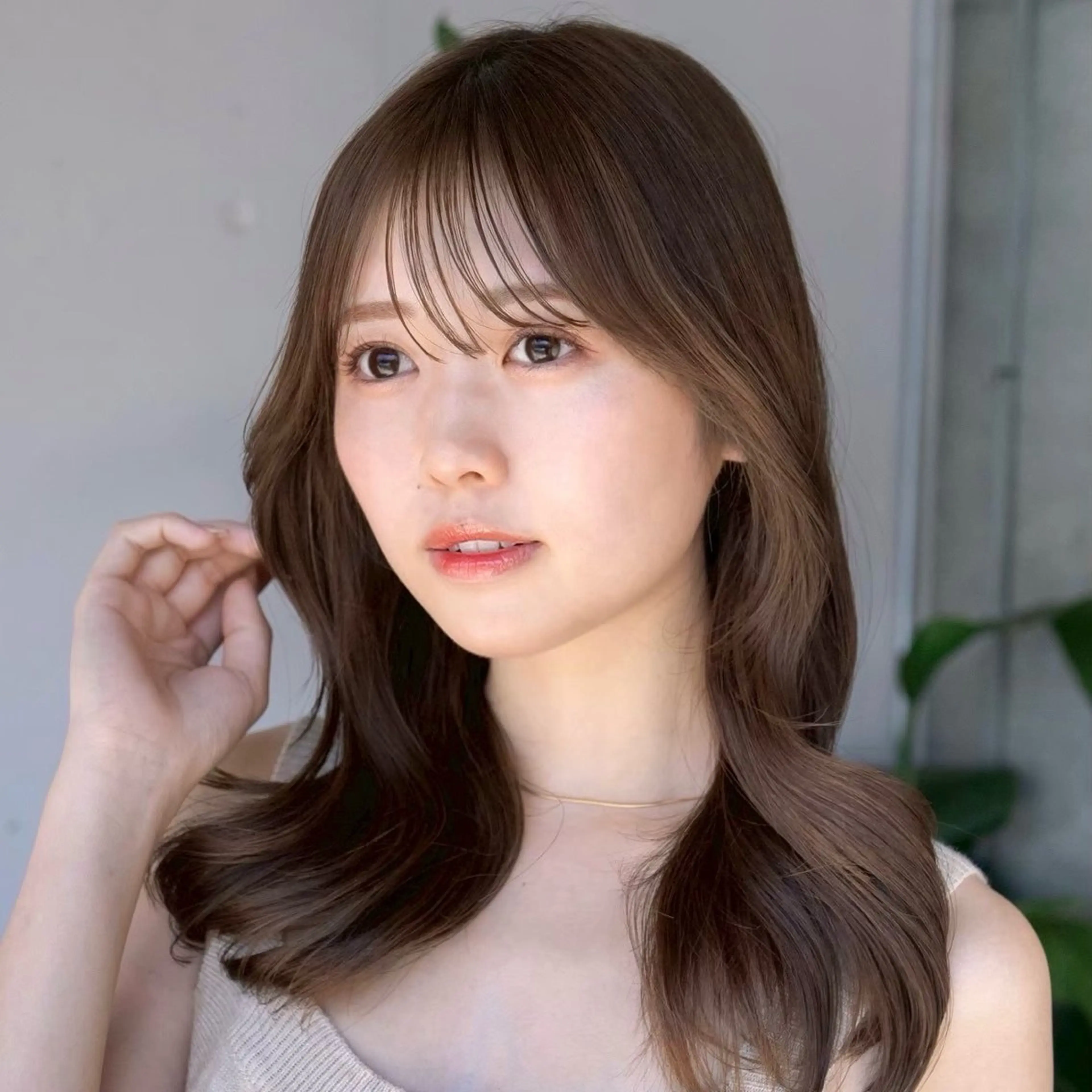 ロング カラー ヘアカラー トリートメント ムツキ/品のある 艶カラー/縮毛矯正のヘアスタイル