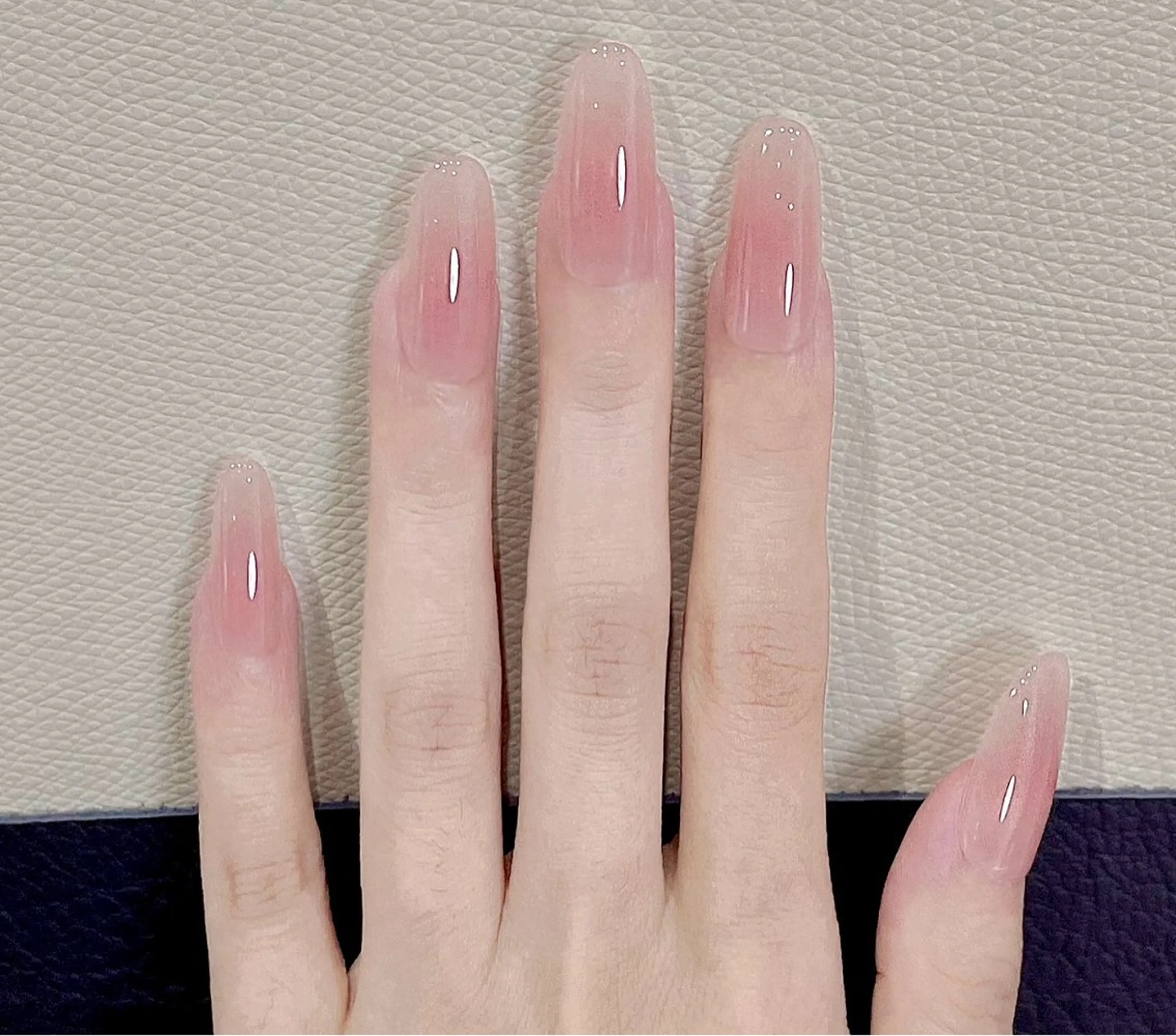 ネイル アートネイル チークネイル 長さ出し フレンチネイル ジェルネイル ハンドネイル Yumi Nail Seiのネイルデザイン