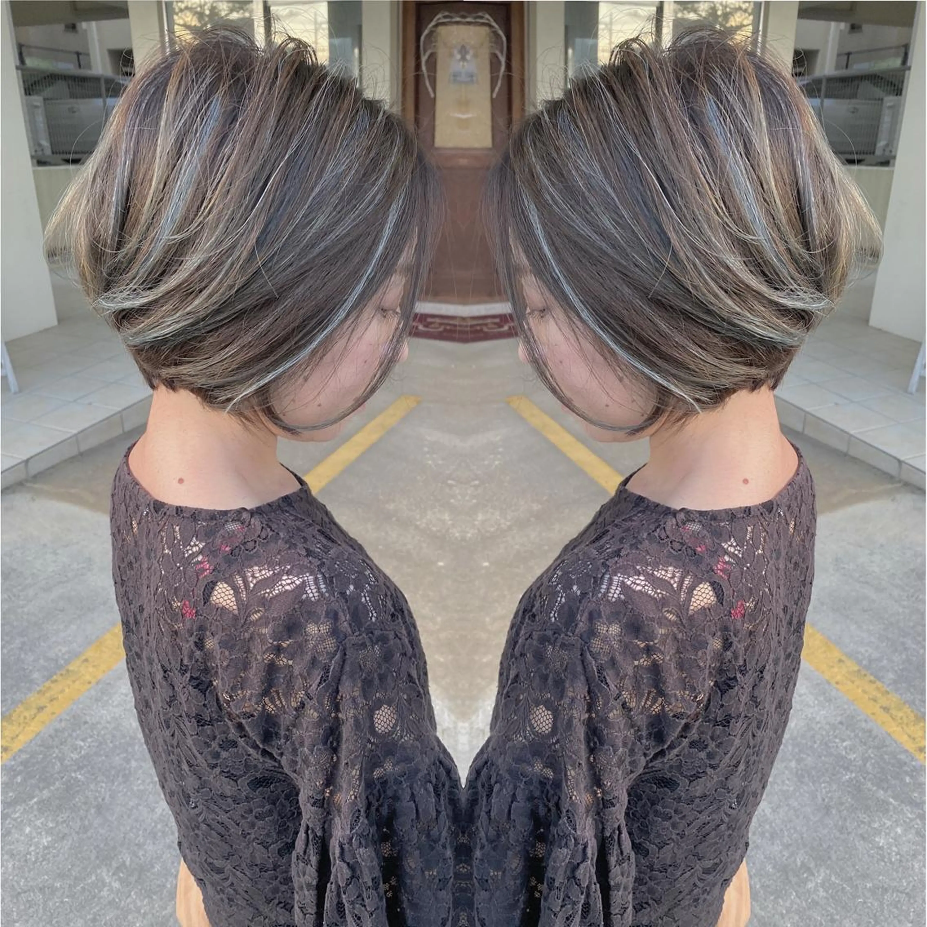 ショート カラー ハイライトカラー ハイライト カット ヘアカラー トリートメント grand juteのヘアスタイル