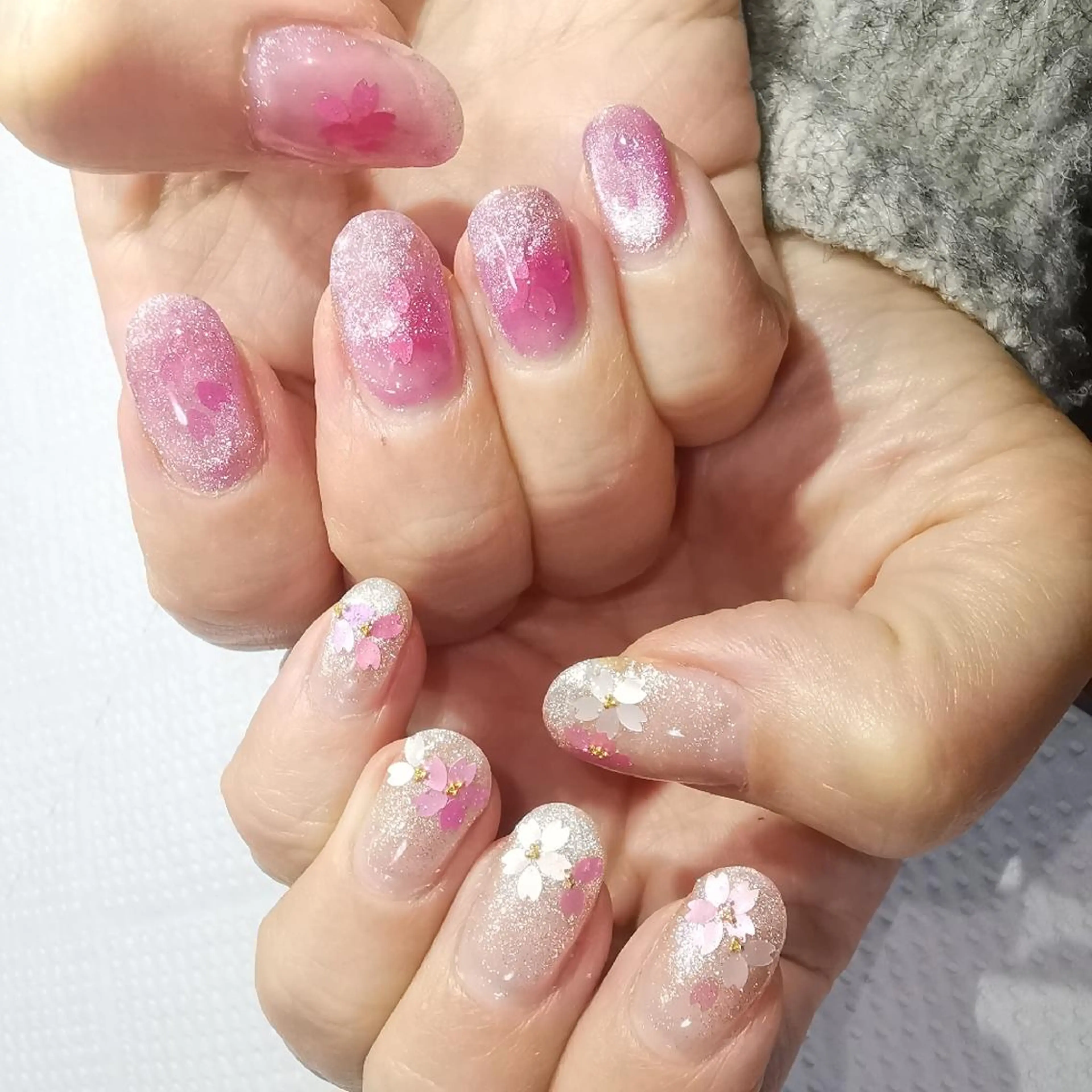 ネイル 桜ネイル ハンドネイル reve あやののネイルデザイン