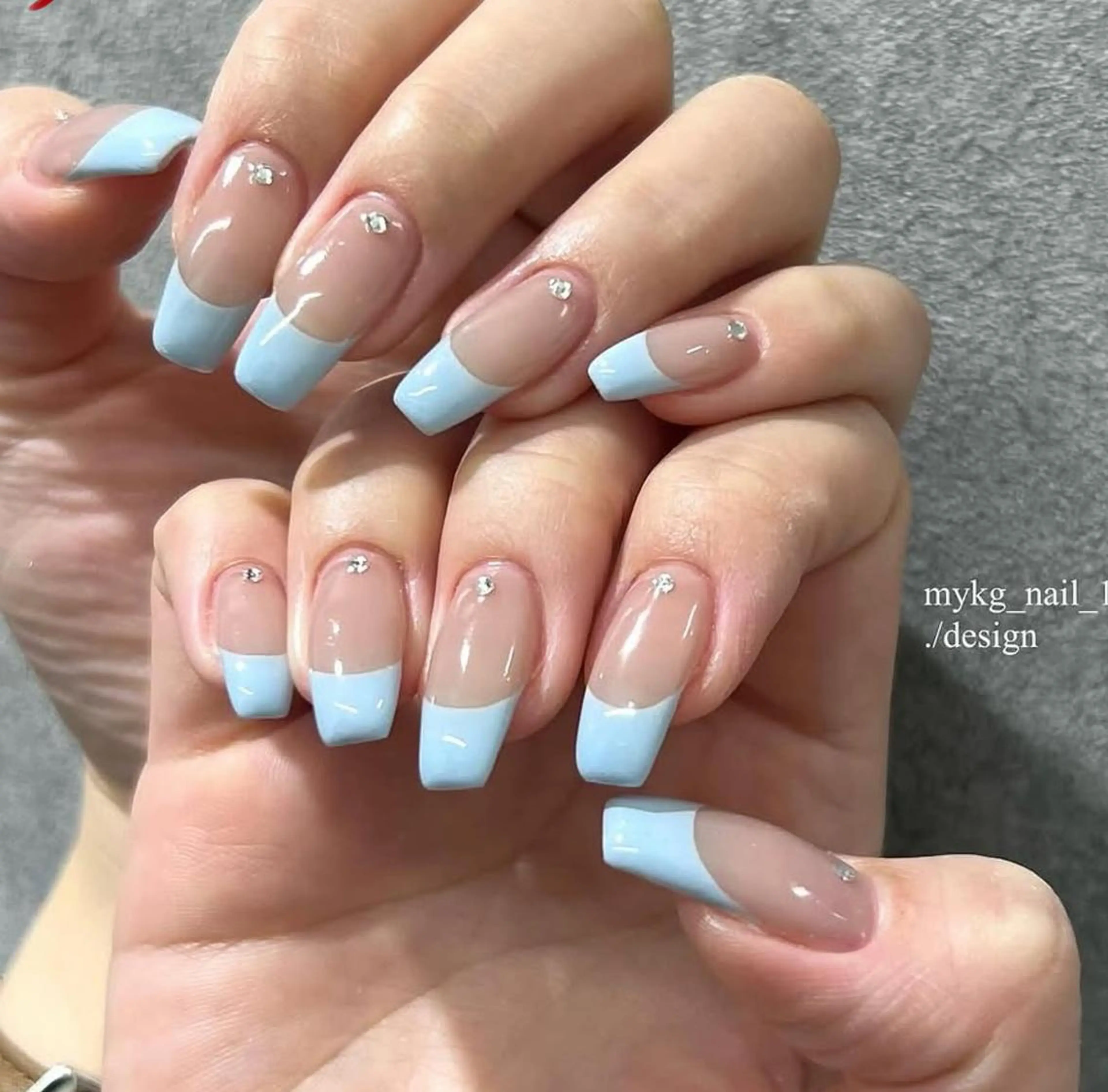 ネイル アートネイル クリアネイル 成人式 長さ出し フラッシュネイル ハンドネイル Lucky nail salonのネイルデザイン