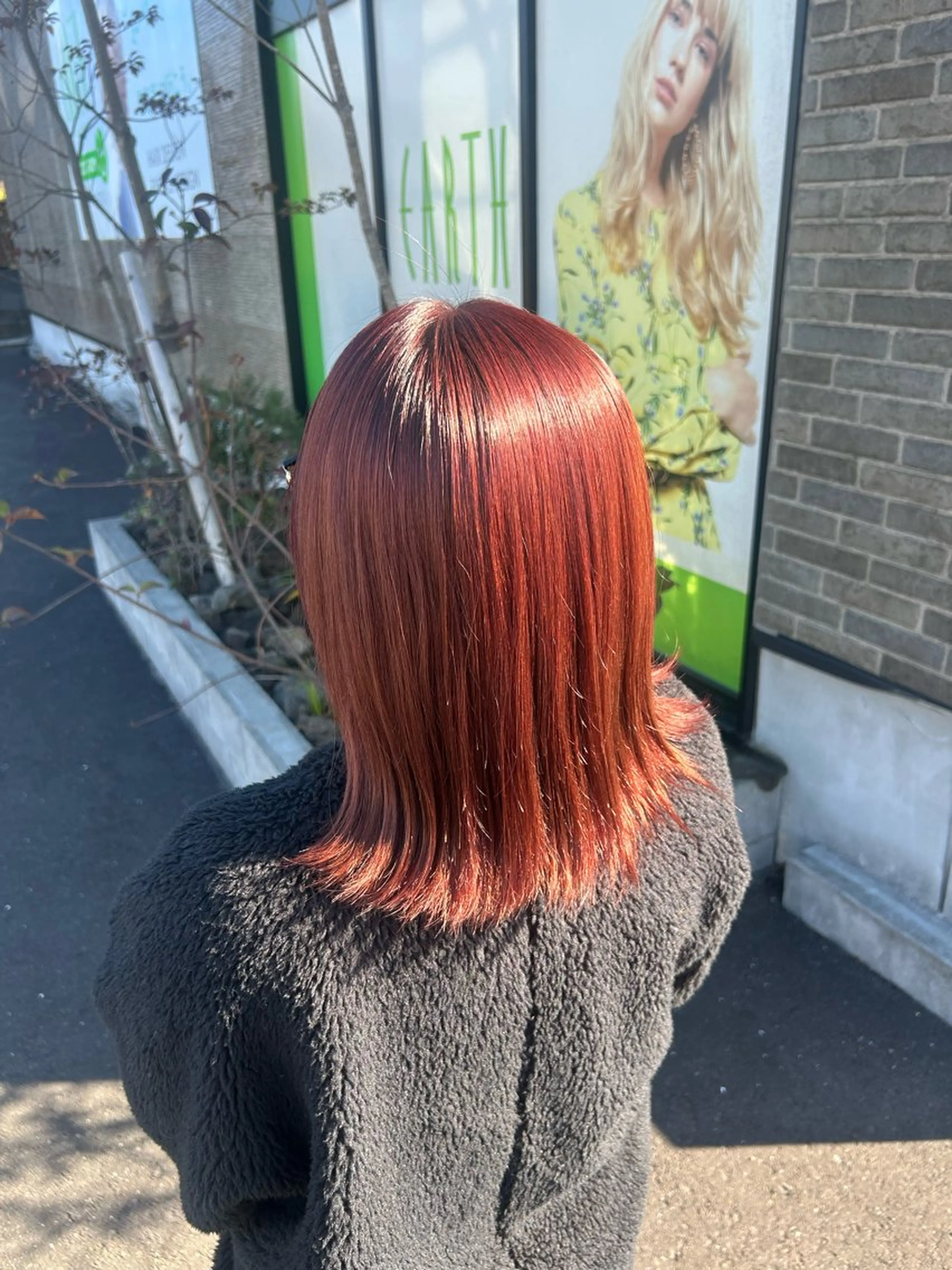 カラー ブリーチ レッドカラー 福田 実佑のヘアスタイル