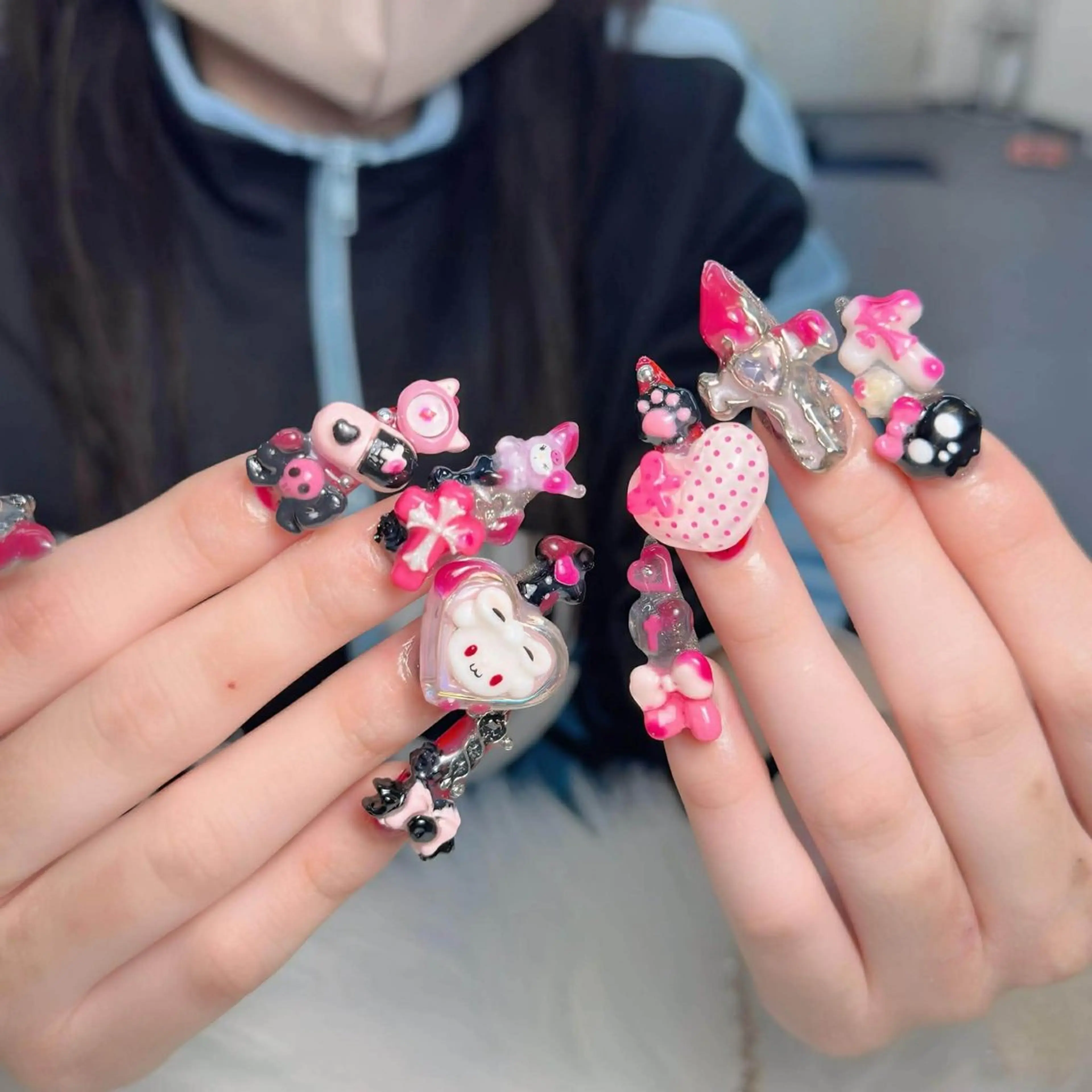 ネイル ピンク ハンドネイル いちご ちゃんのネイルデザイン