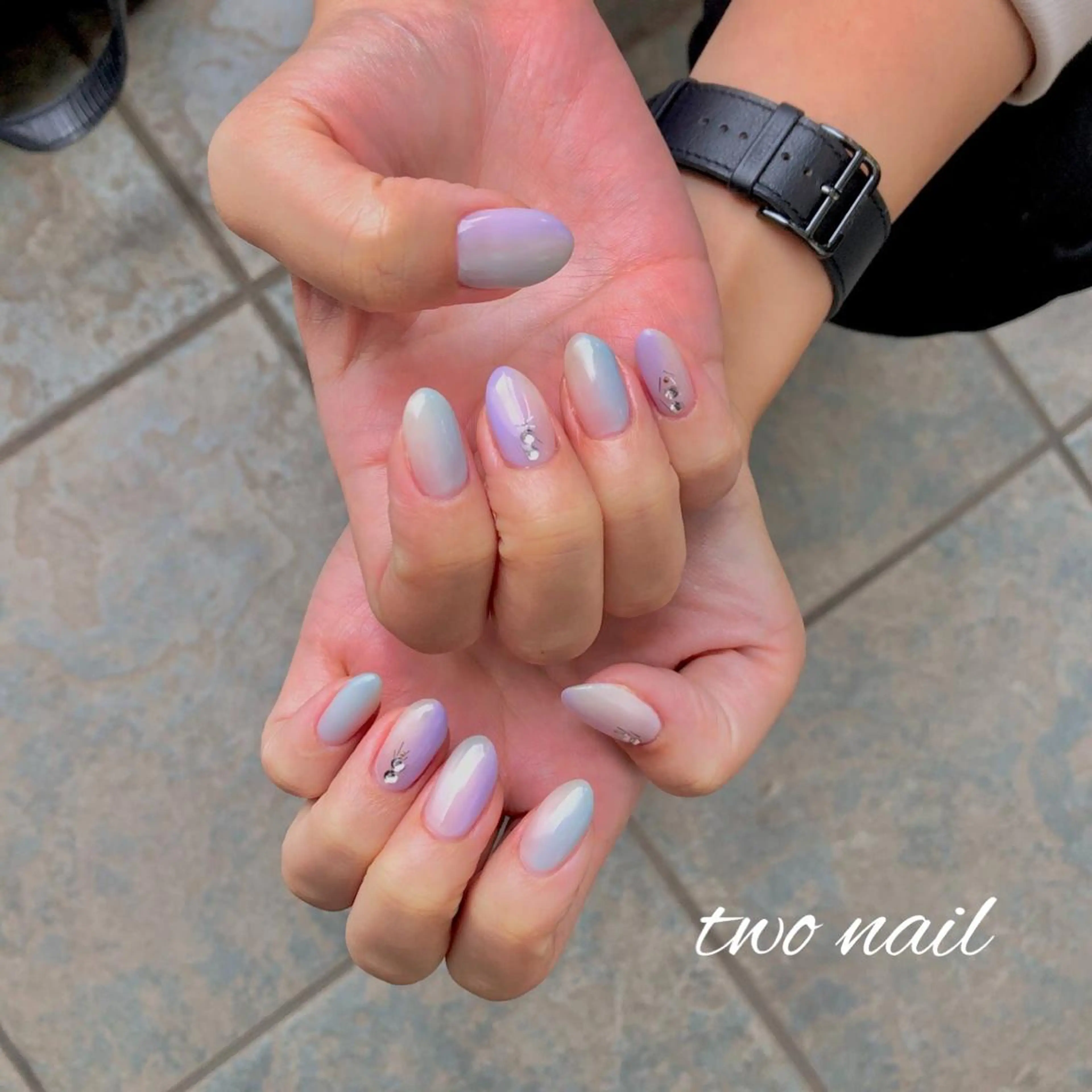 ネイル フットネイル グラデーション ハート パステルネイル two nailのネイルデザイン