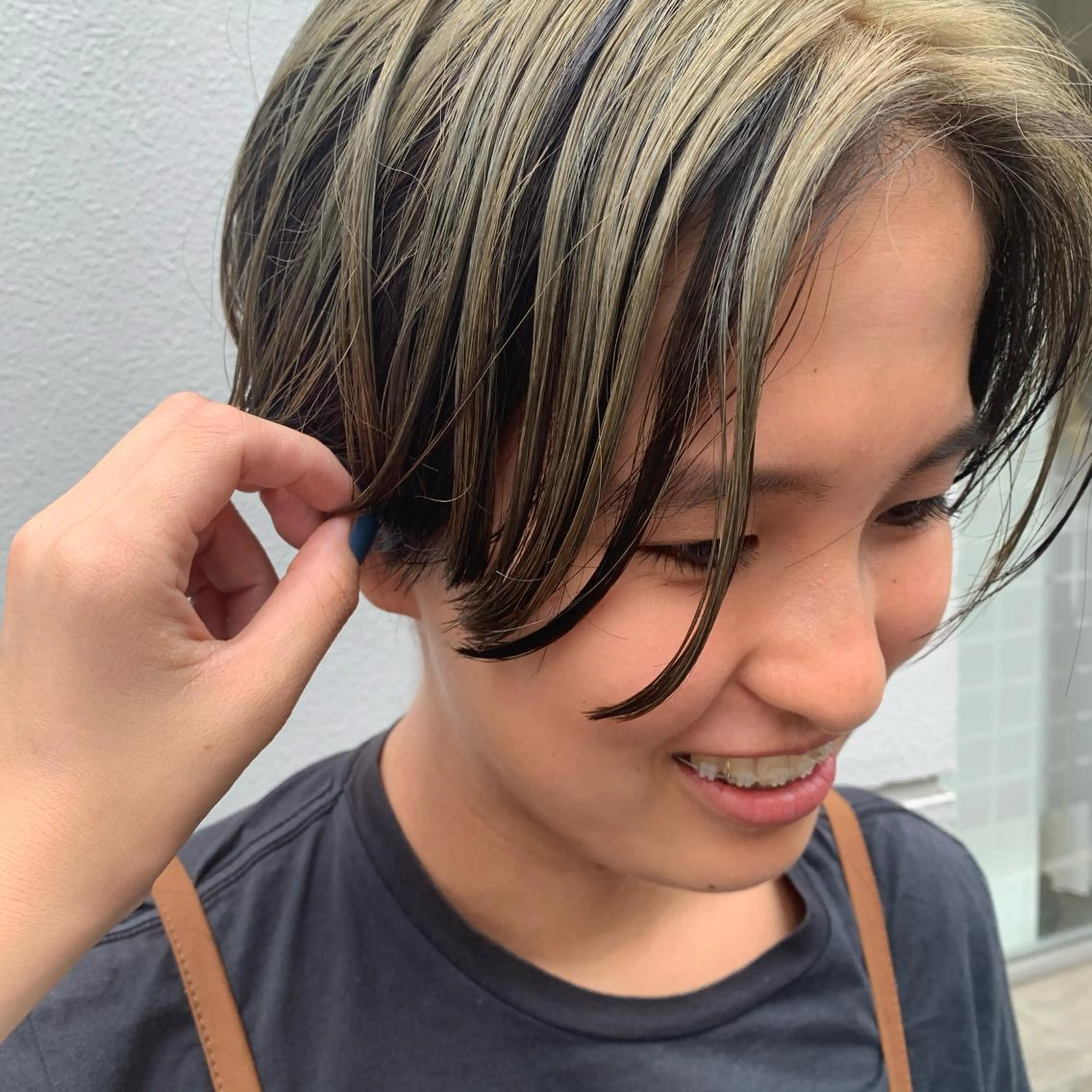 ショート カラー ヘアアレンジ カット ヘアカラー トリートメント サナ🌱 切りっぱなしボブのヘアスタイル