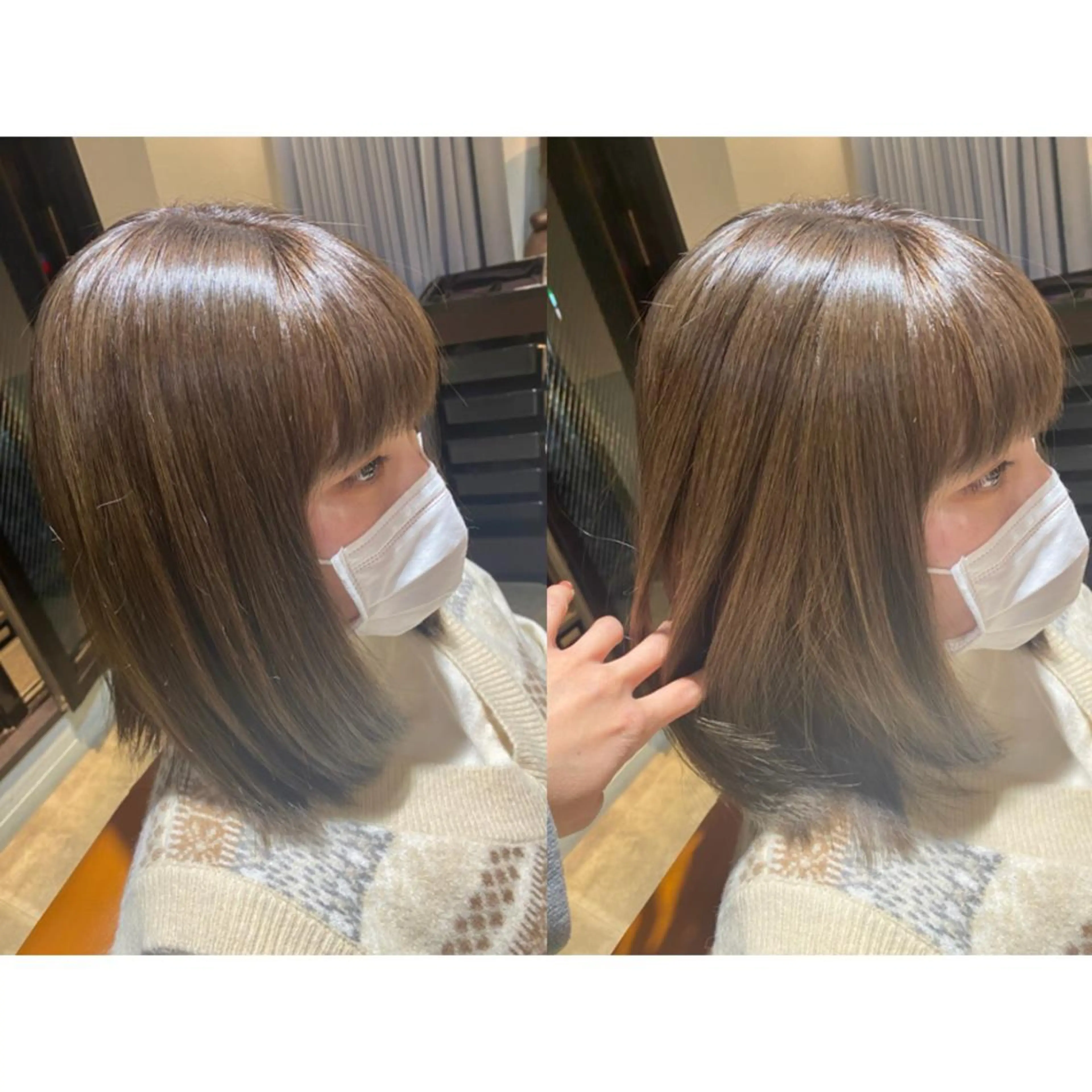 カラー ベージュカラー ブリーチ カット ヘアカラー トリートメント 🐻結んで可愛い hair EMI🐻のヘアスタイル