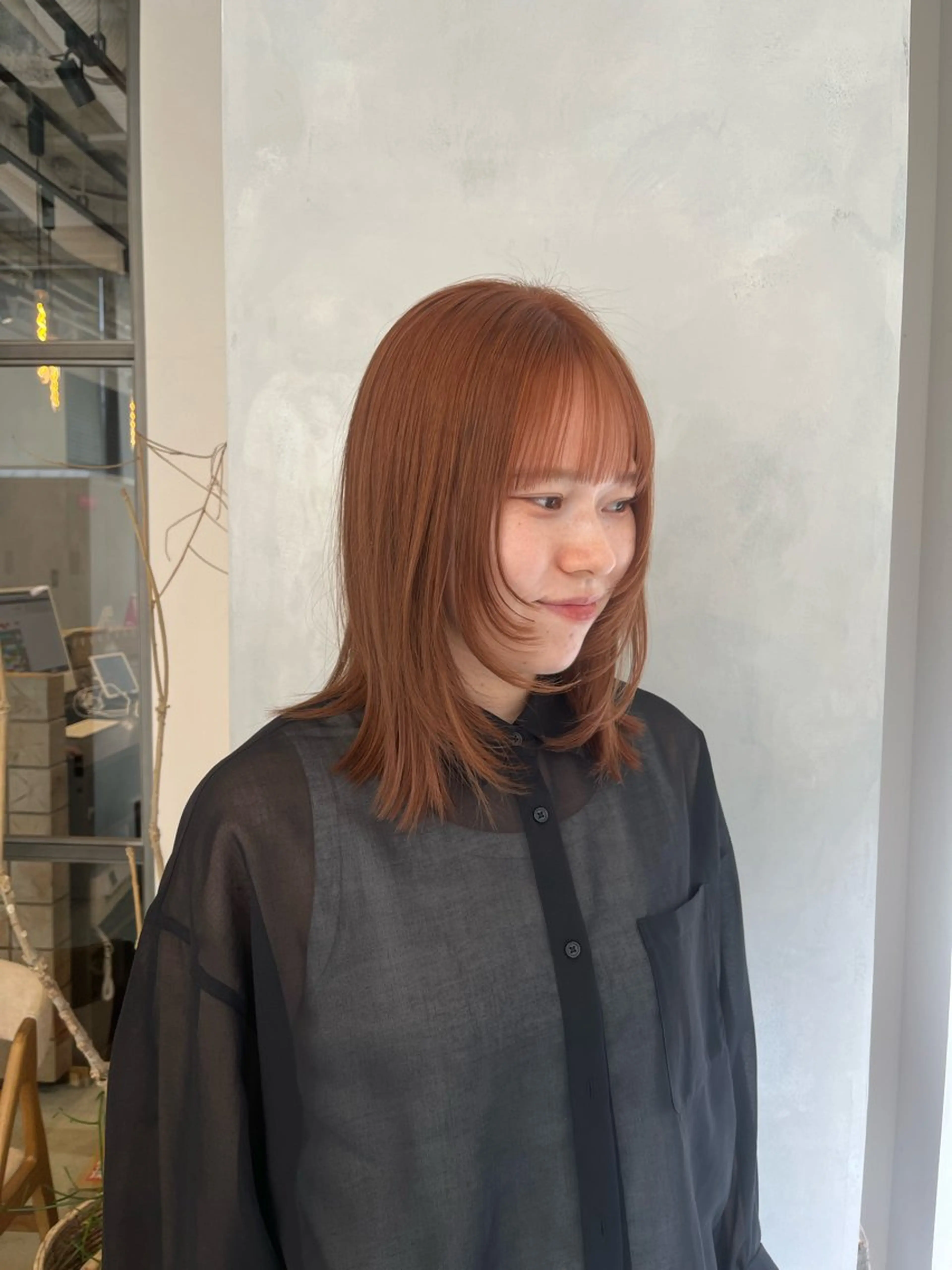 ミディアム カラー ヘアカラー トリートメント ボブ/ベージュ/ パーマ🪿近森ゆいのヘアスタイル
