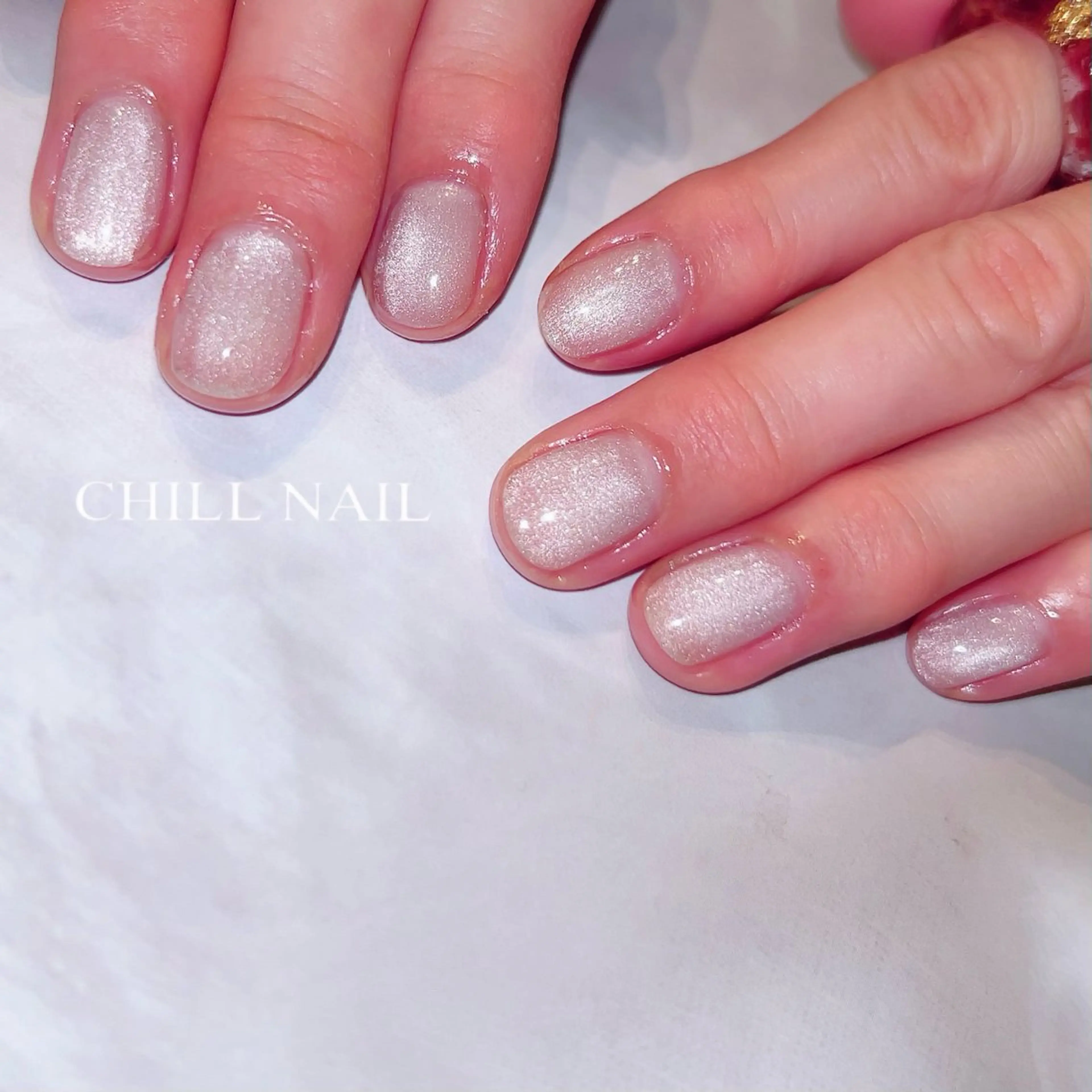 ネイル マグネットネイル シルバー ハンドネイル CHILL NAILのネイルデザイン