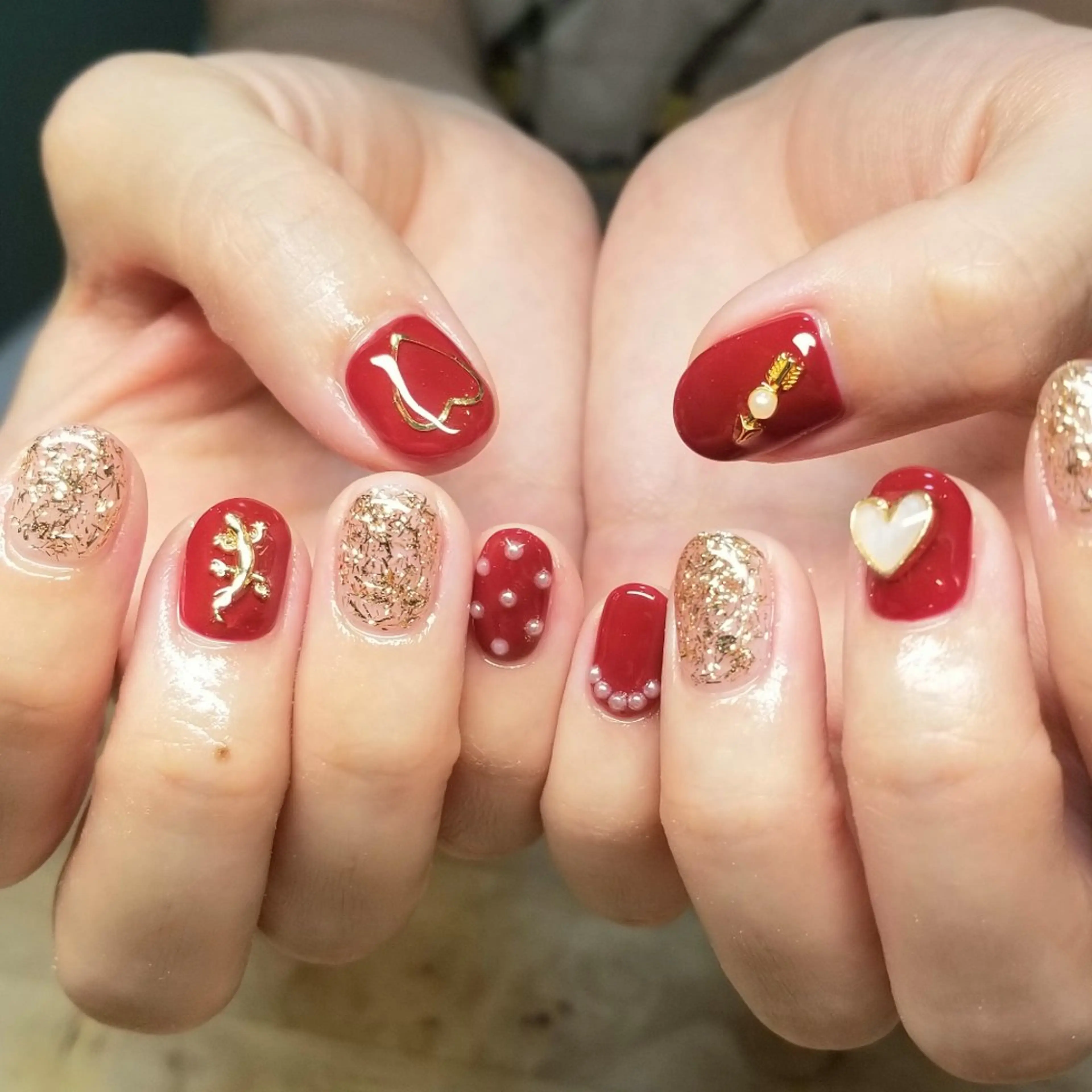 ネイル ストーンネイル ハンドネイル L'instant  Nail Artzのネイルデザイン