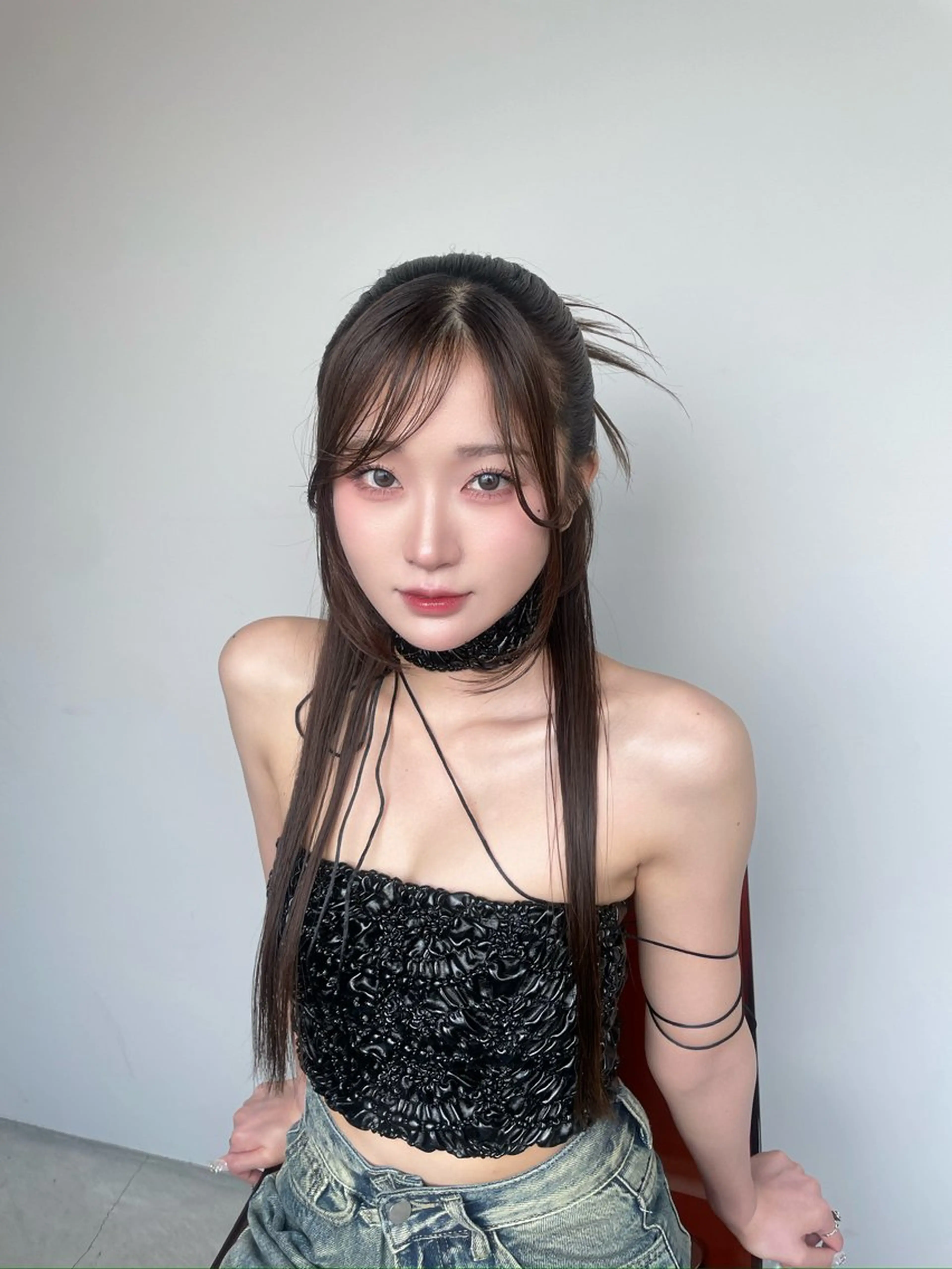 ロング ヘアアレンジ 韓国風ヘア カット ヘアセット トレンドカラー🥣／ ヘアアレンジ✩.*˚のヘアスタイル