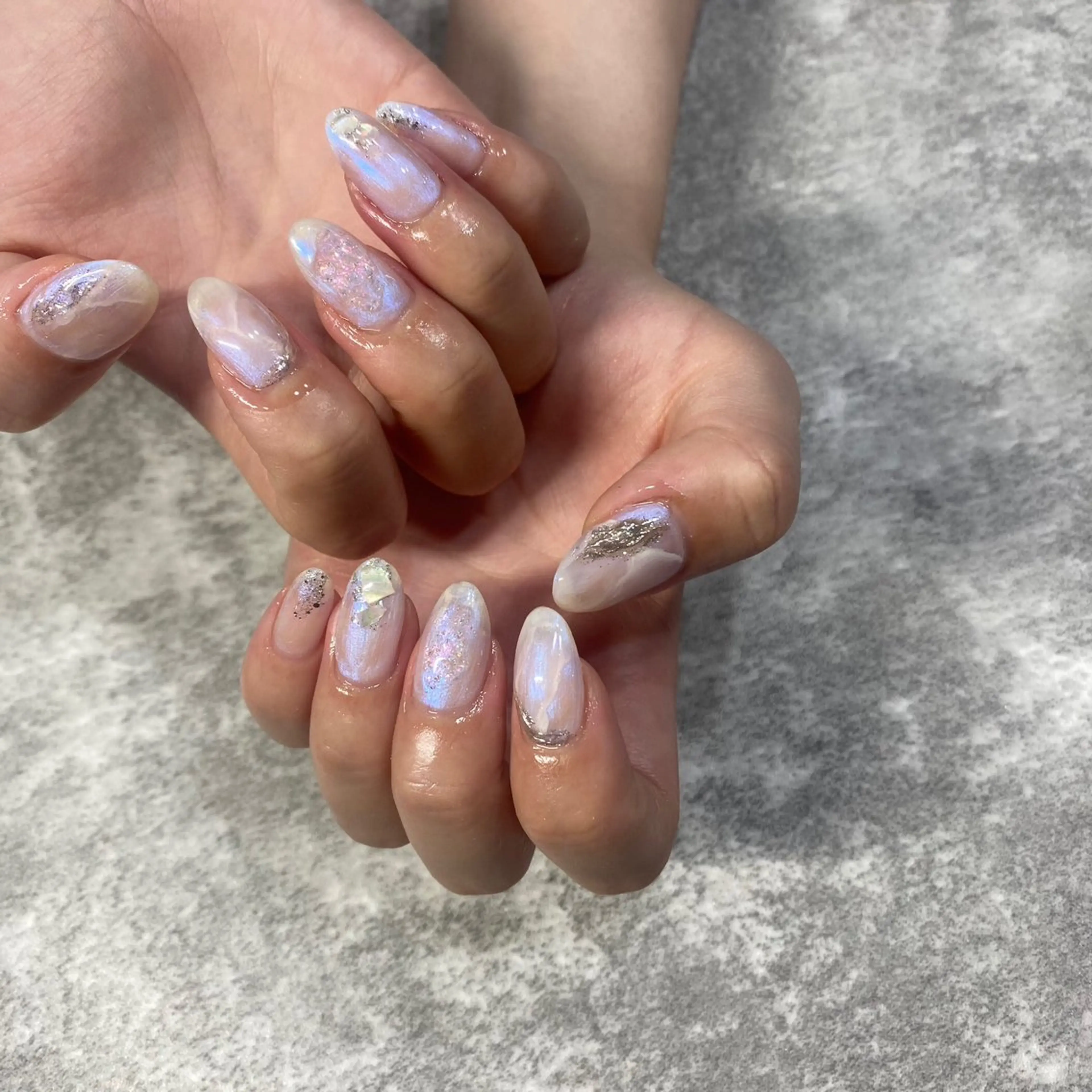 ネイル オーロラネイル 大理石ネイル(マーブル) ハンドネイル ★Rinail... .のネイルデザイン