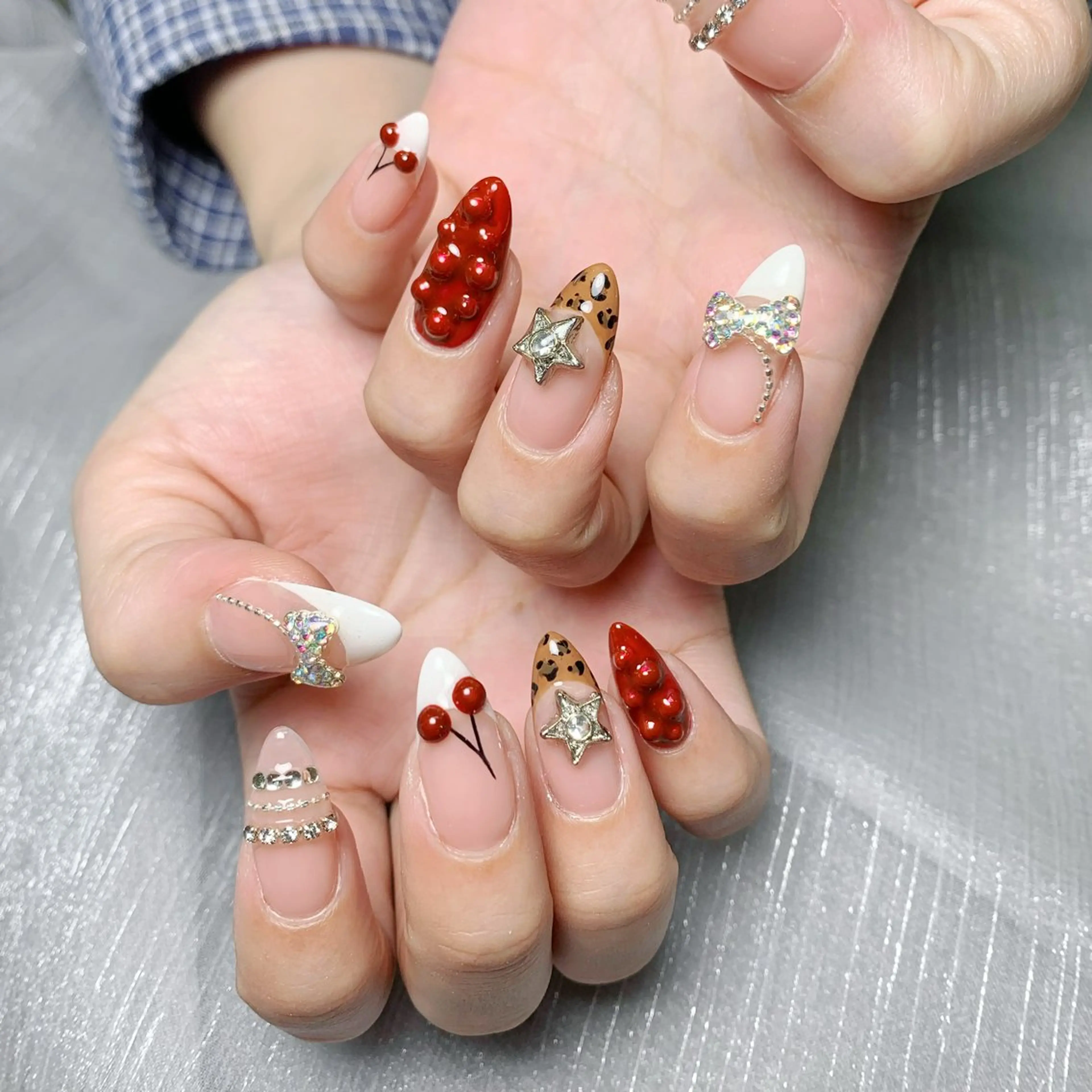 ネイル 長さ出し フレンチネイル 韓国ネイル 持ち込み リボン なつみ wooのネイルデザイン