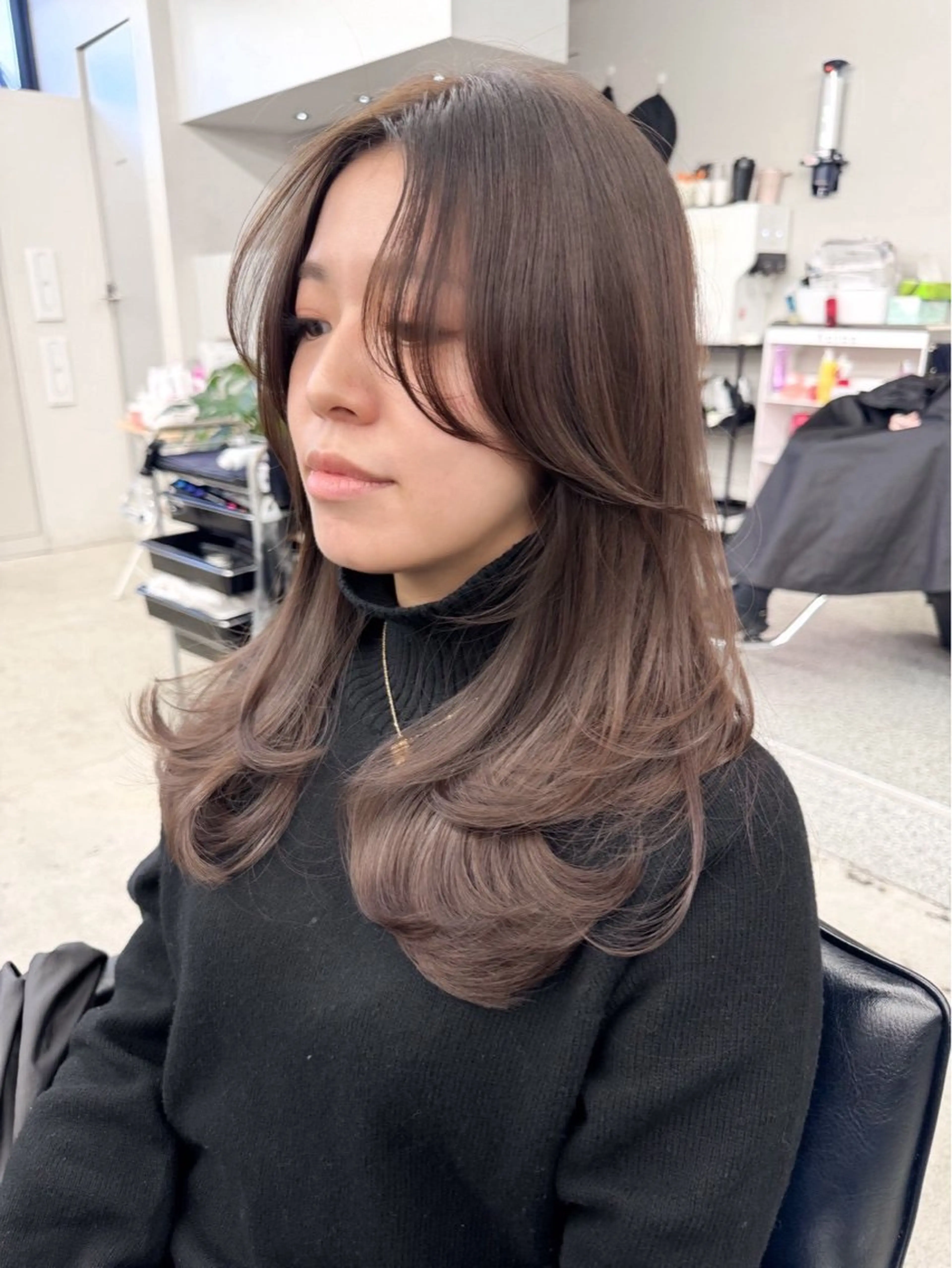 ミディアム カラー ヘアアレンジ ヘアカラー 🫧透明感カラー/ 艶カラー🫧namiのヘアスタイル