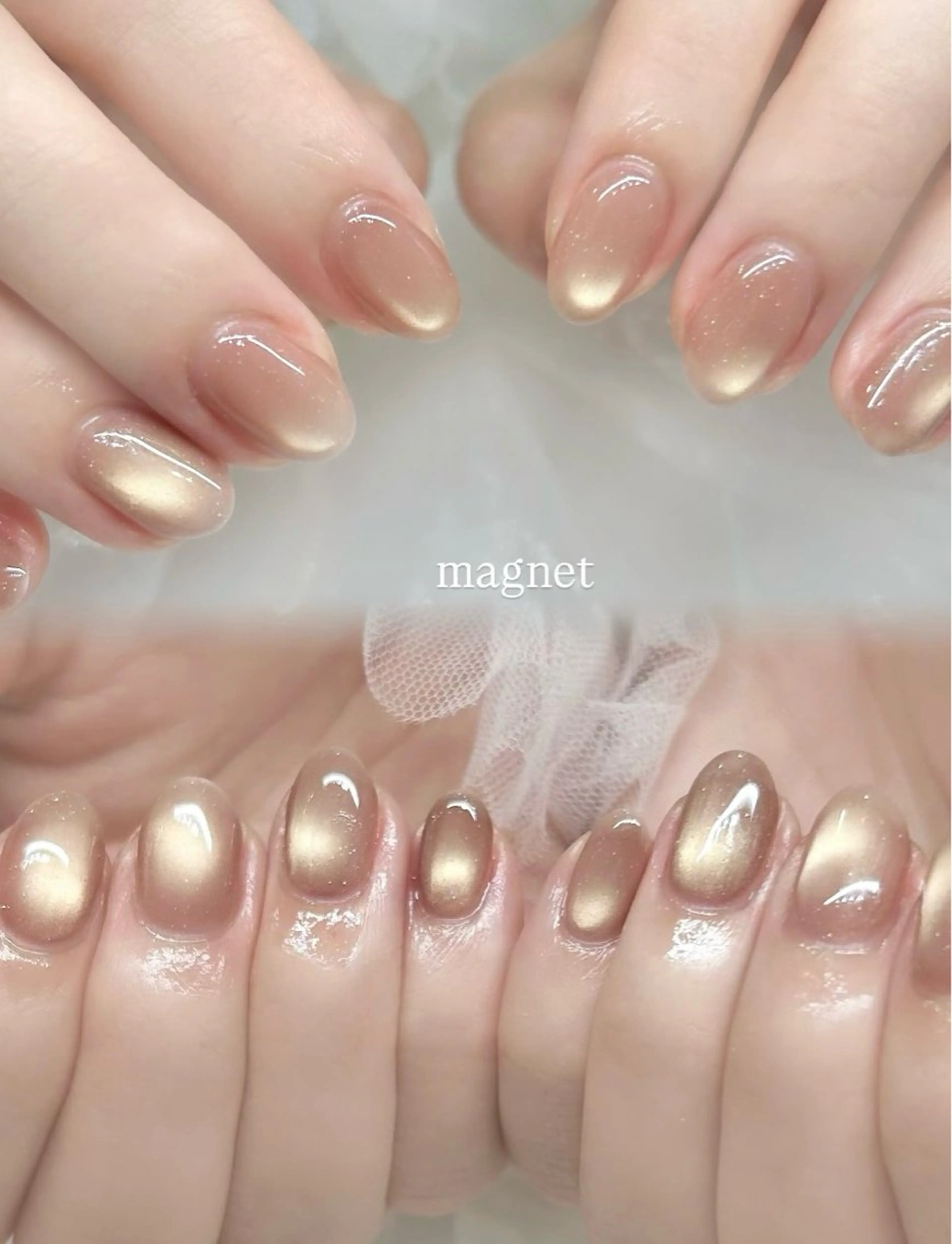 ネイル ジェルネイル マグネットネイル ワンカラーネイル パラジェル シンプルネイル ハンドネイル 🎀チーク/ちゅるん 🫧chisa🎀のネイルデザイン