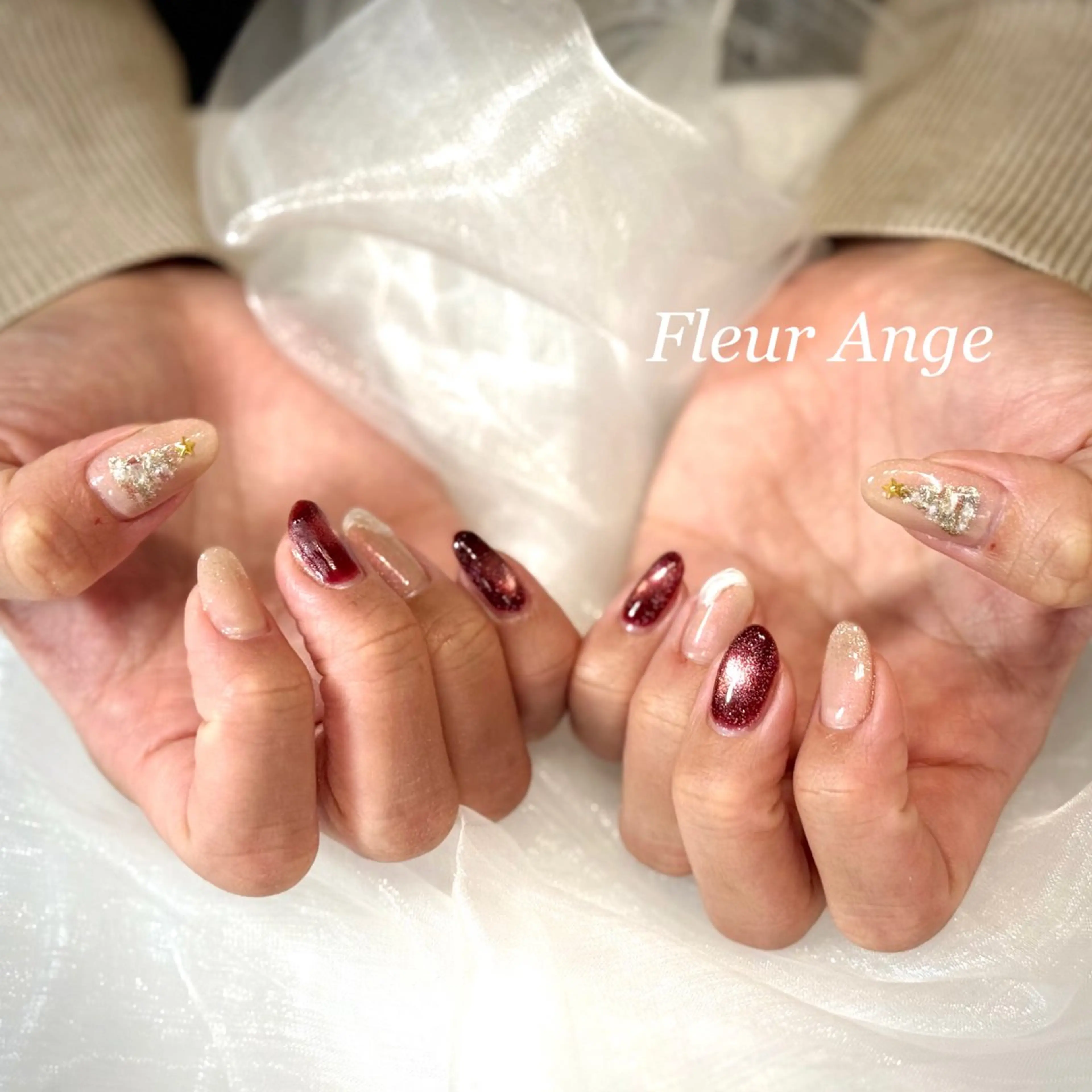 ネイル 長さ出し ハンドネイル Fleur Ange nail salonのネイルデザイン
