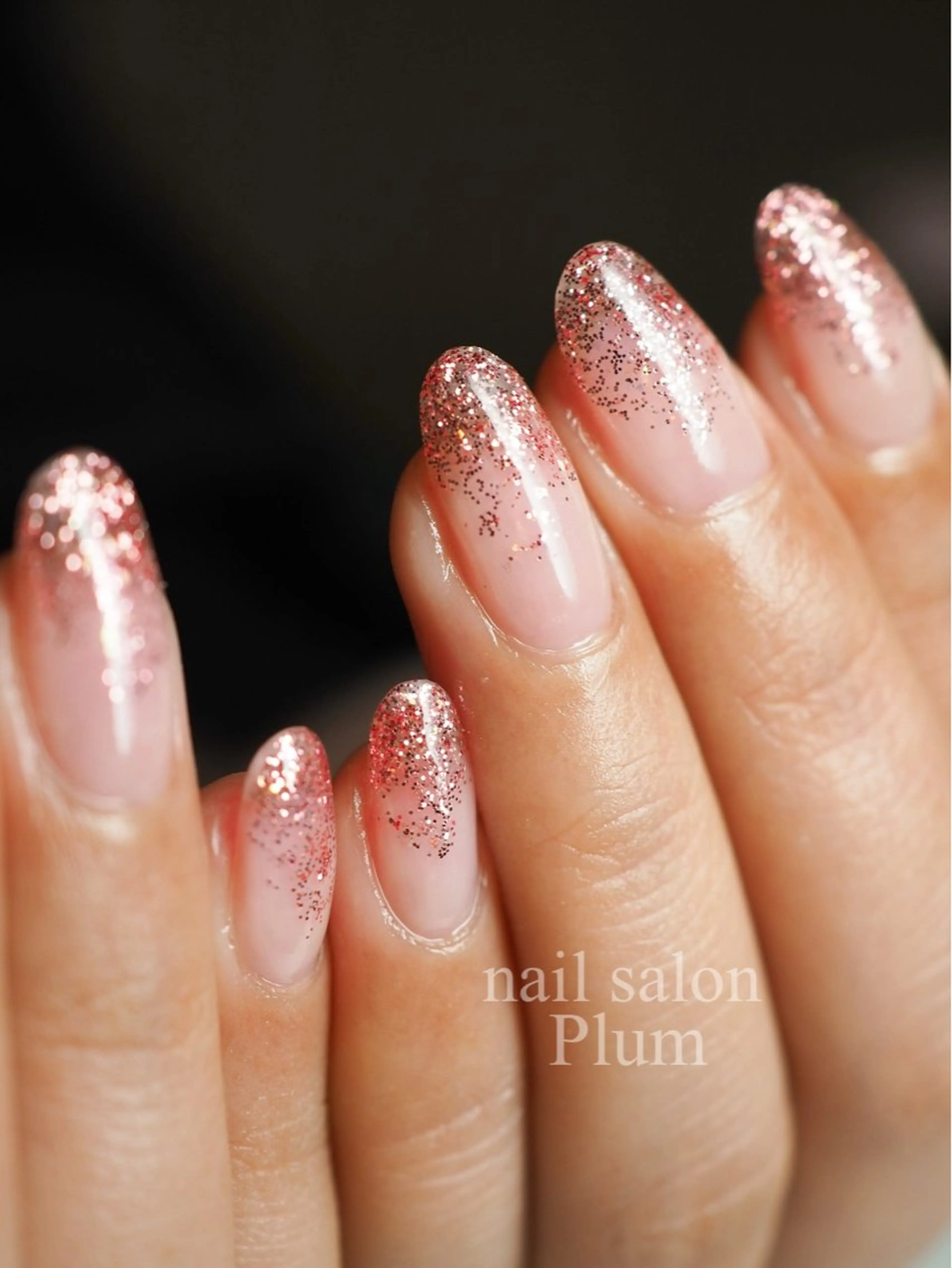 ネイル ラメ(グリッター) ハンドネイル Plum Kanaのネイルデザイン