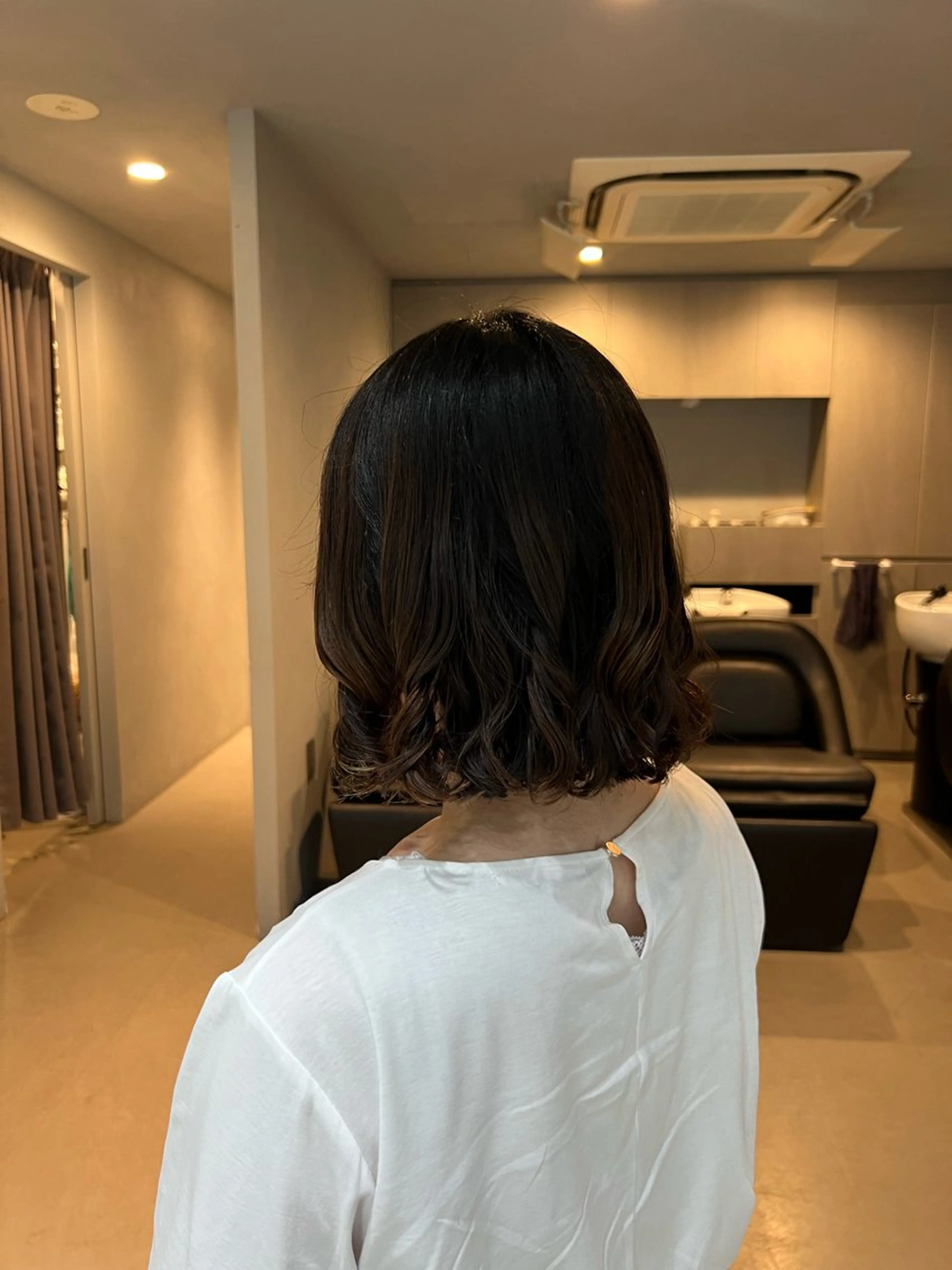 ミディアム カラー パーマ akane/ボブ /オリーブベージュのヘアスタイル