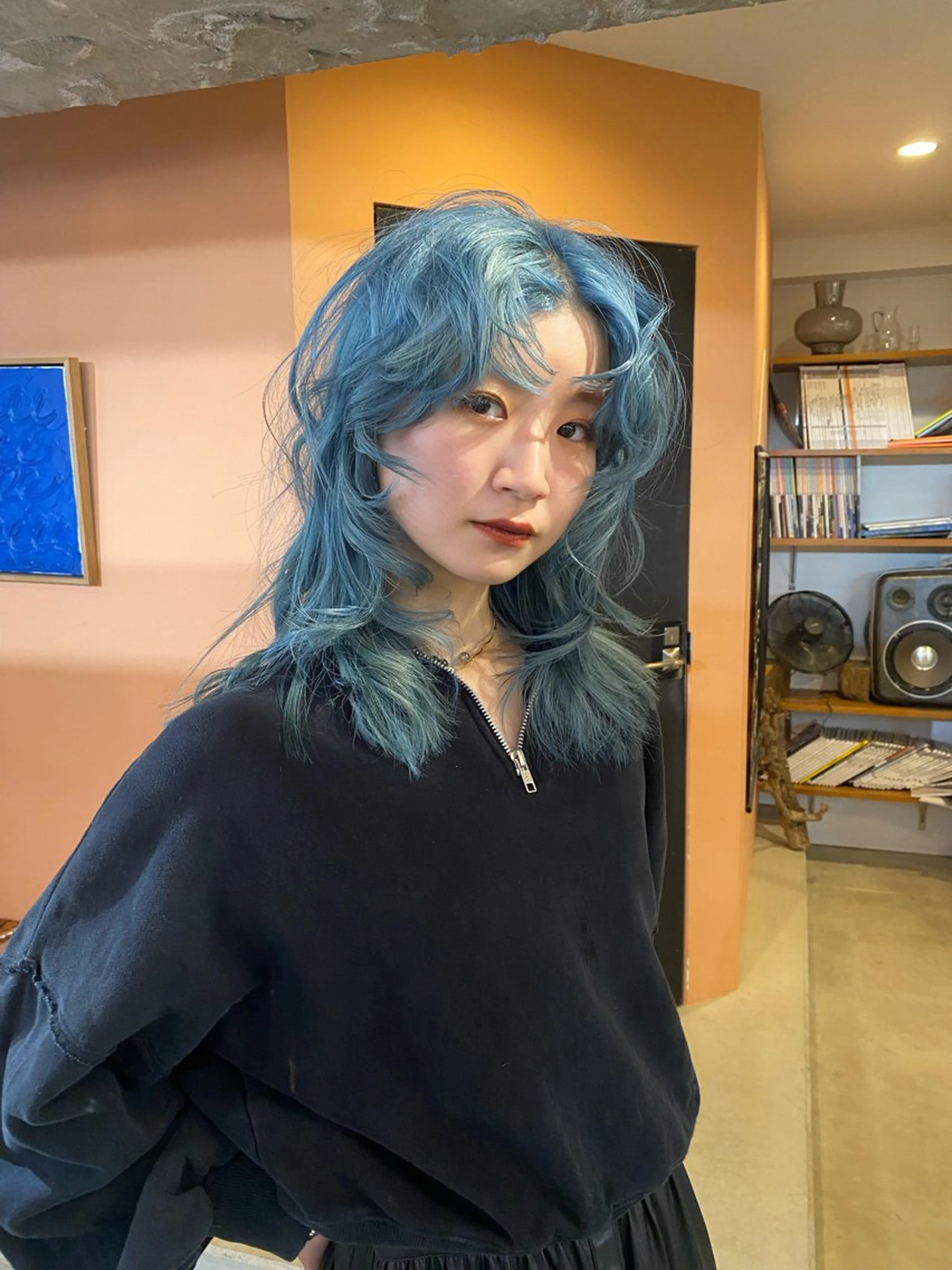 セミロング カラー カット ヘアカラー 竹内 柚子のヘアスタイル