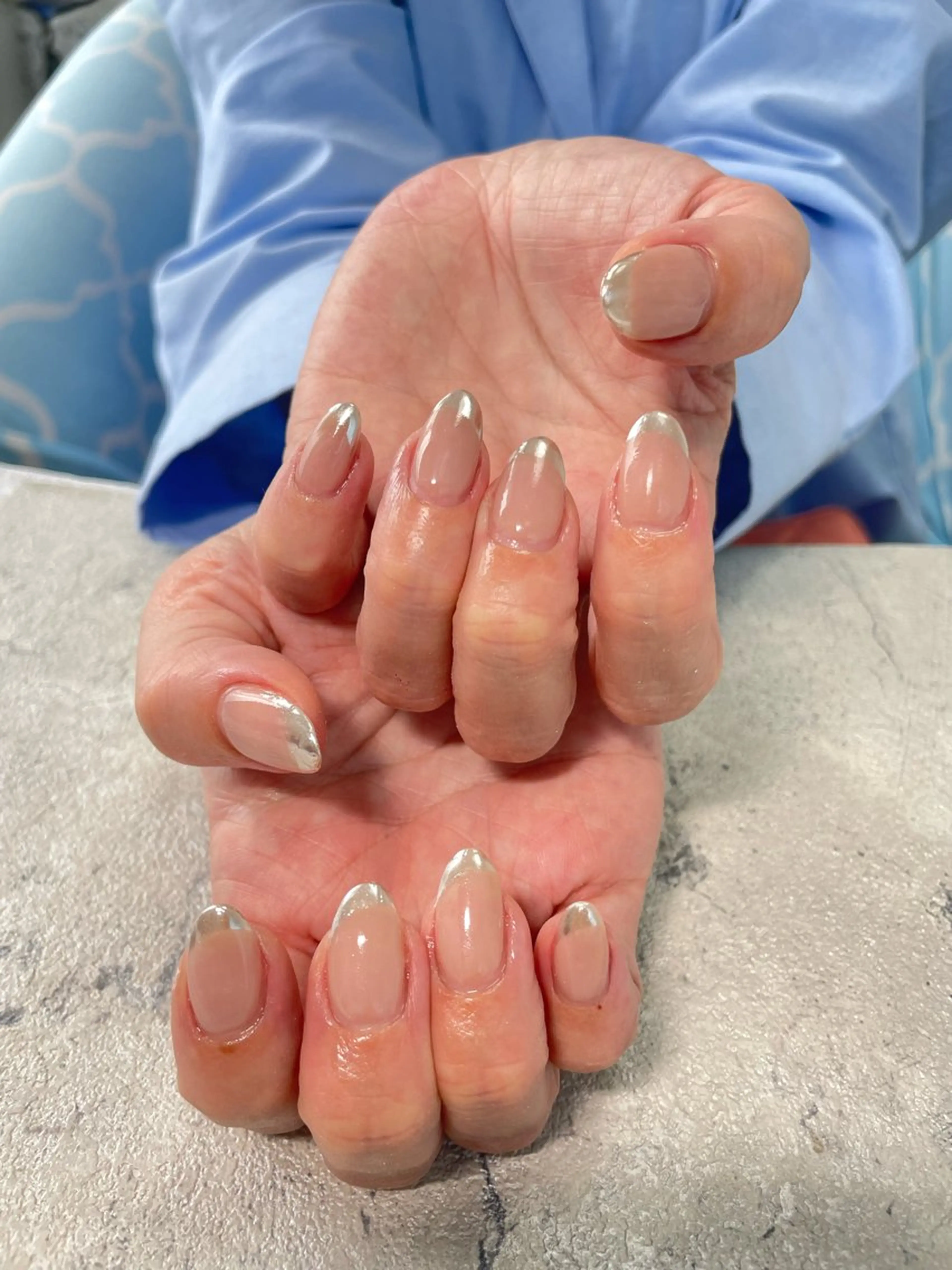 ネイル フレンチネイル ミラーネイル はるひな ねいるのネイルデザイン