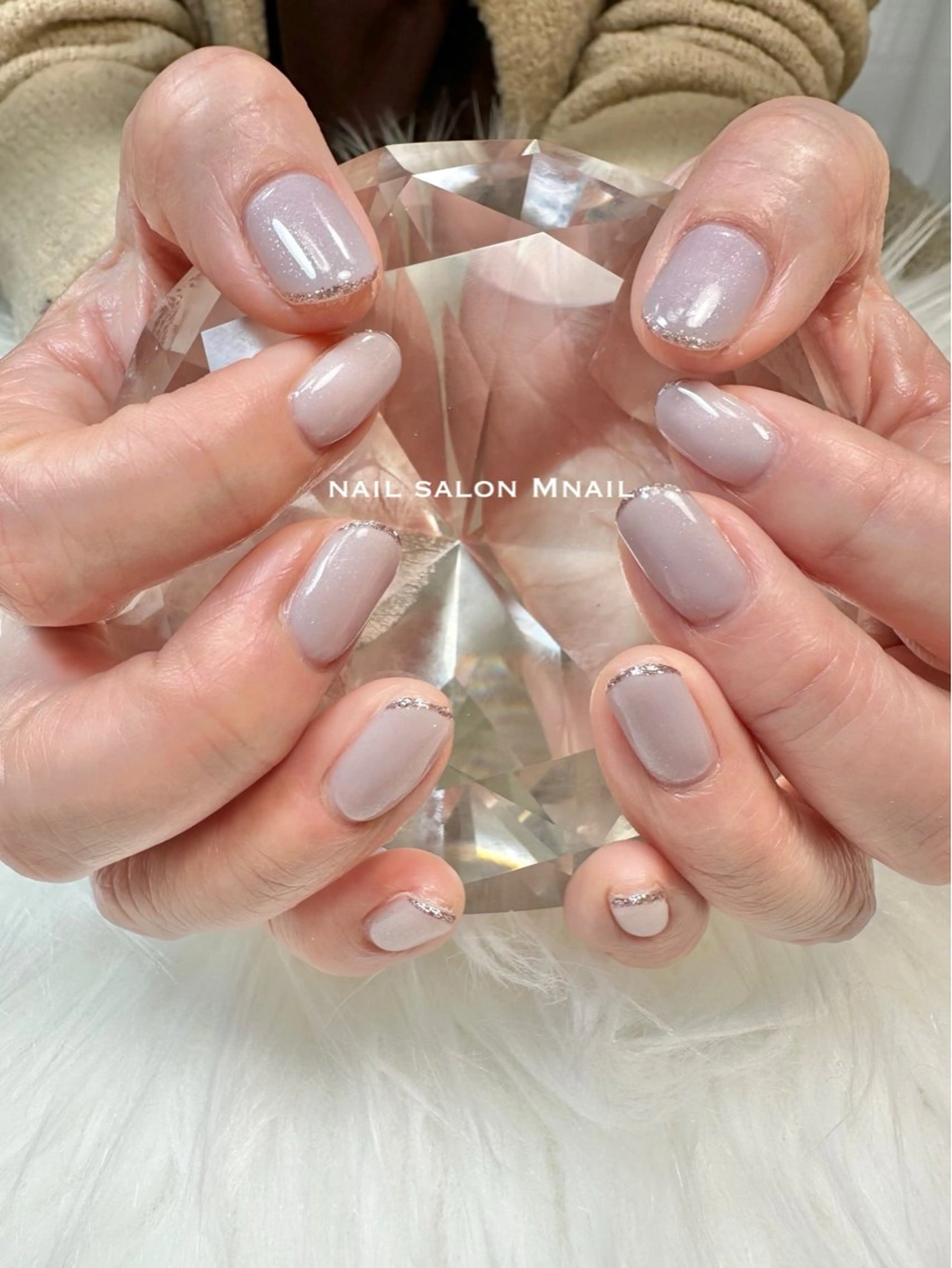 ネイル ラメ(グリッター) パステルネイル パープル ハンドネイル ハンドケア Mnail ちひろのネイルデザイン