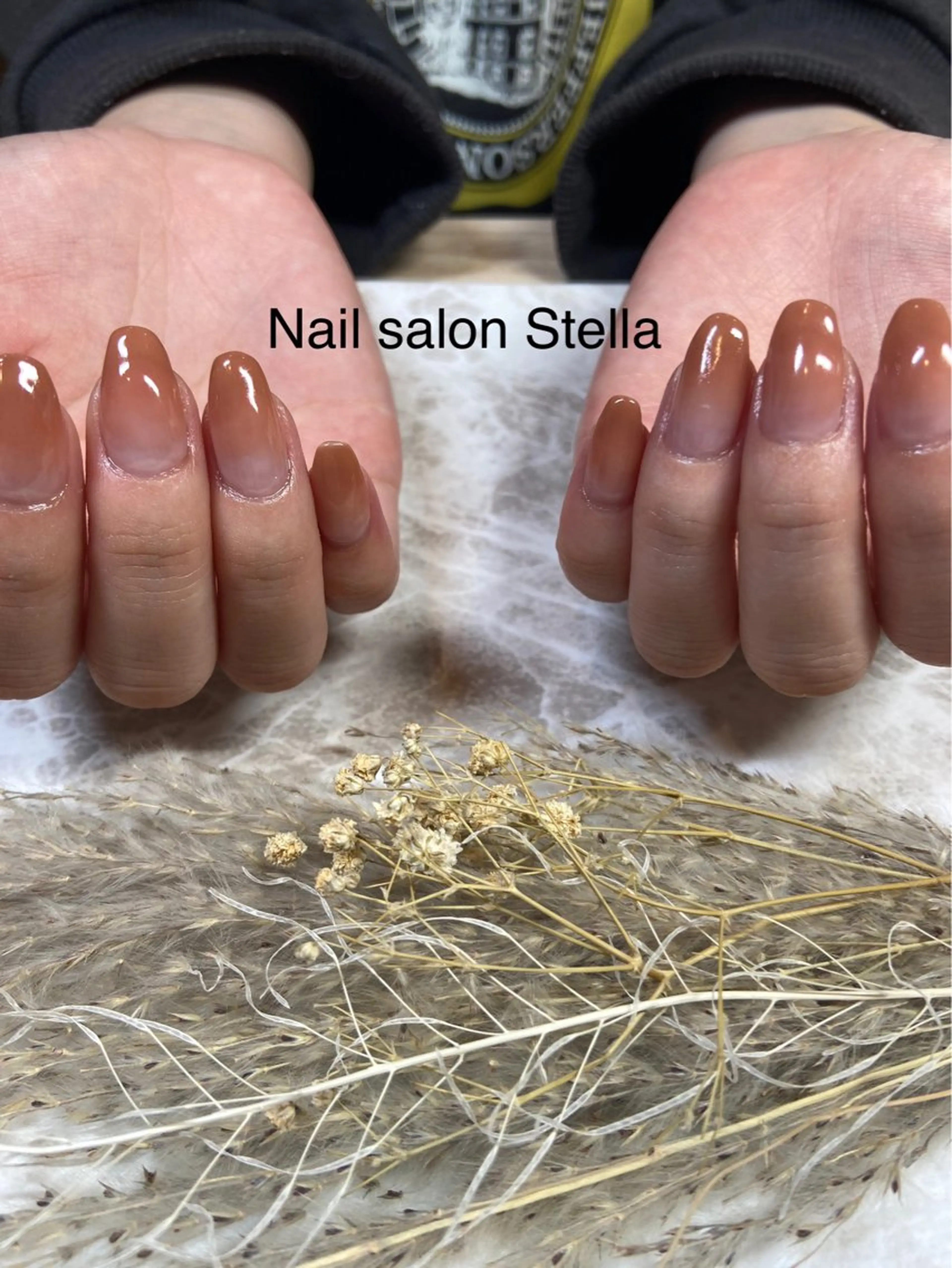 ネイル ブラウン オフィスネイル シンプルネイル ネイルサロン ステラのネイルデザイン