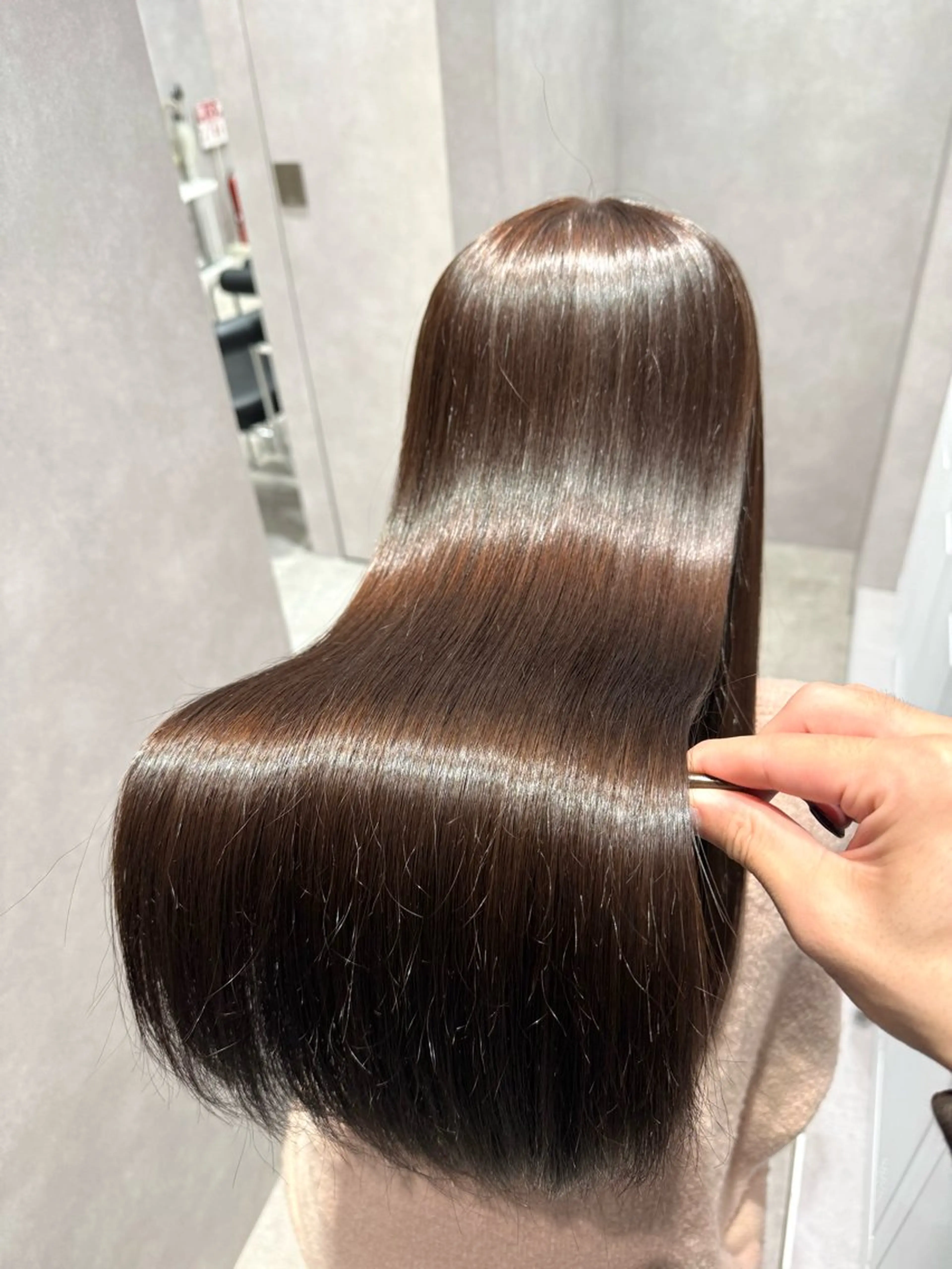ロング カラー パーマ ヘアアレンジ 髪質改善 縮毛矯正 トリートメント ストレートパーマ 縮毛矯正 縮毛矯正/髪質改善/ ブリーチ毛/木元渓太のヘアスタイル