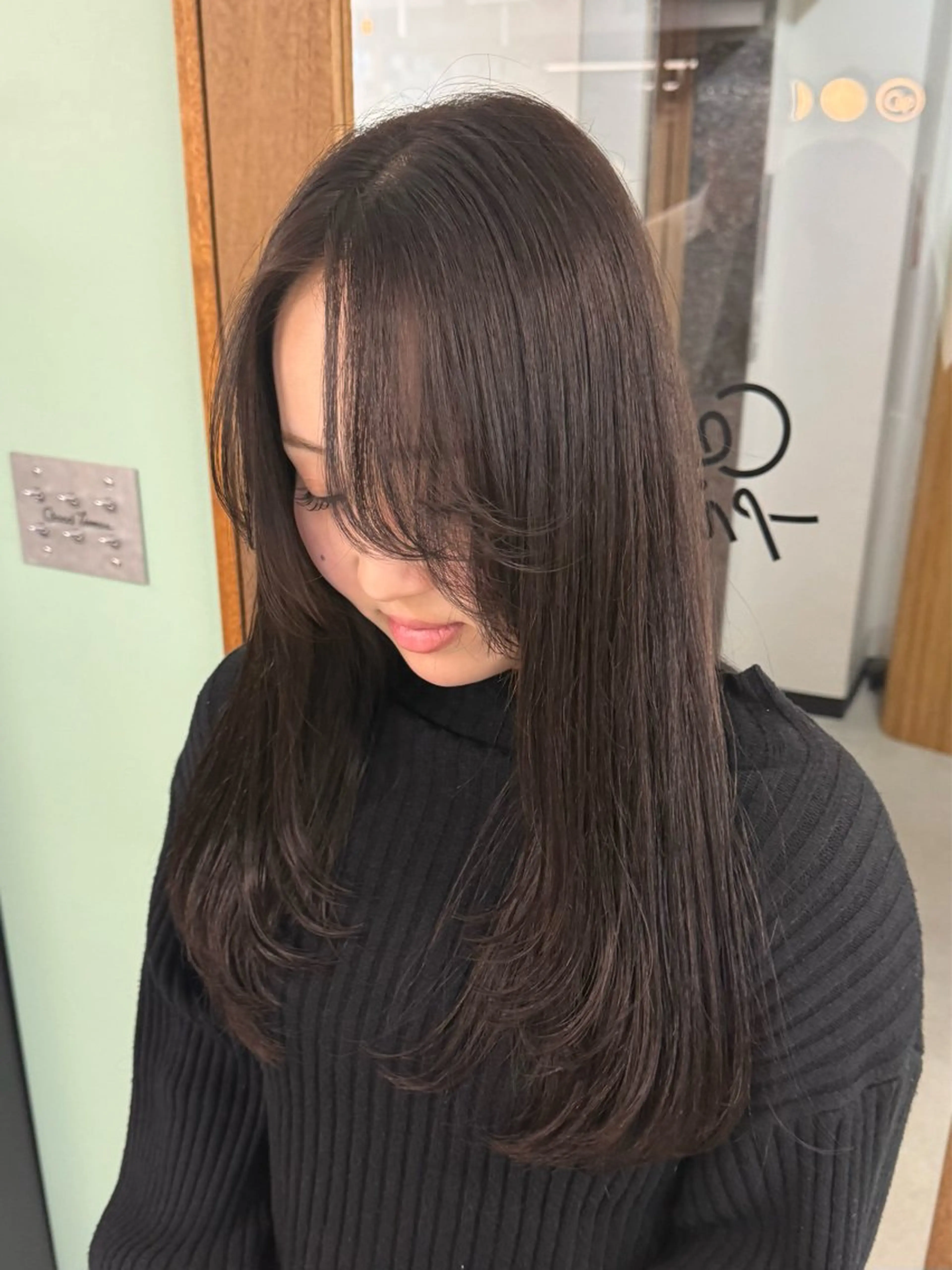 セミロング ボブ 顔周りカット 韓国風ヘア レイヤーカット わたる /カットモデル募集のヘアスタイル