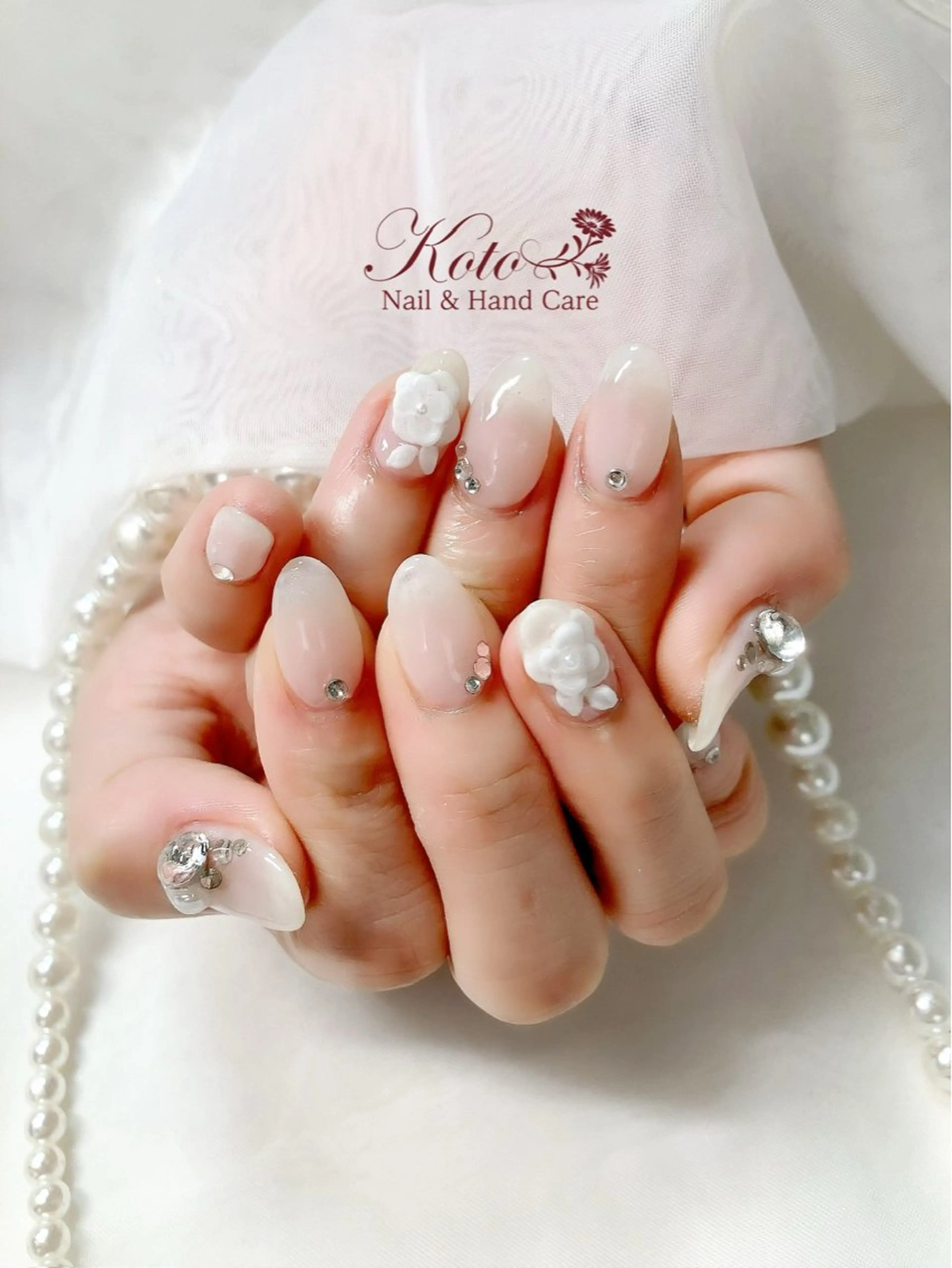 ネイル 長さ出し ジェルネイル 持ち込み ニュアンスネイル 赤色 ハンドネイル Nail Salon KOTOのネイルデザイン