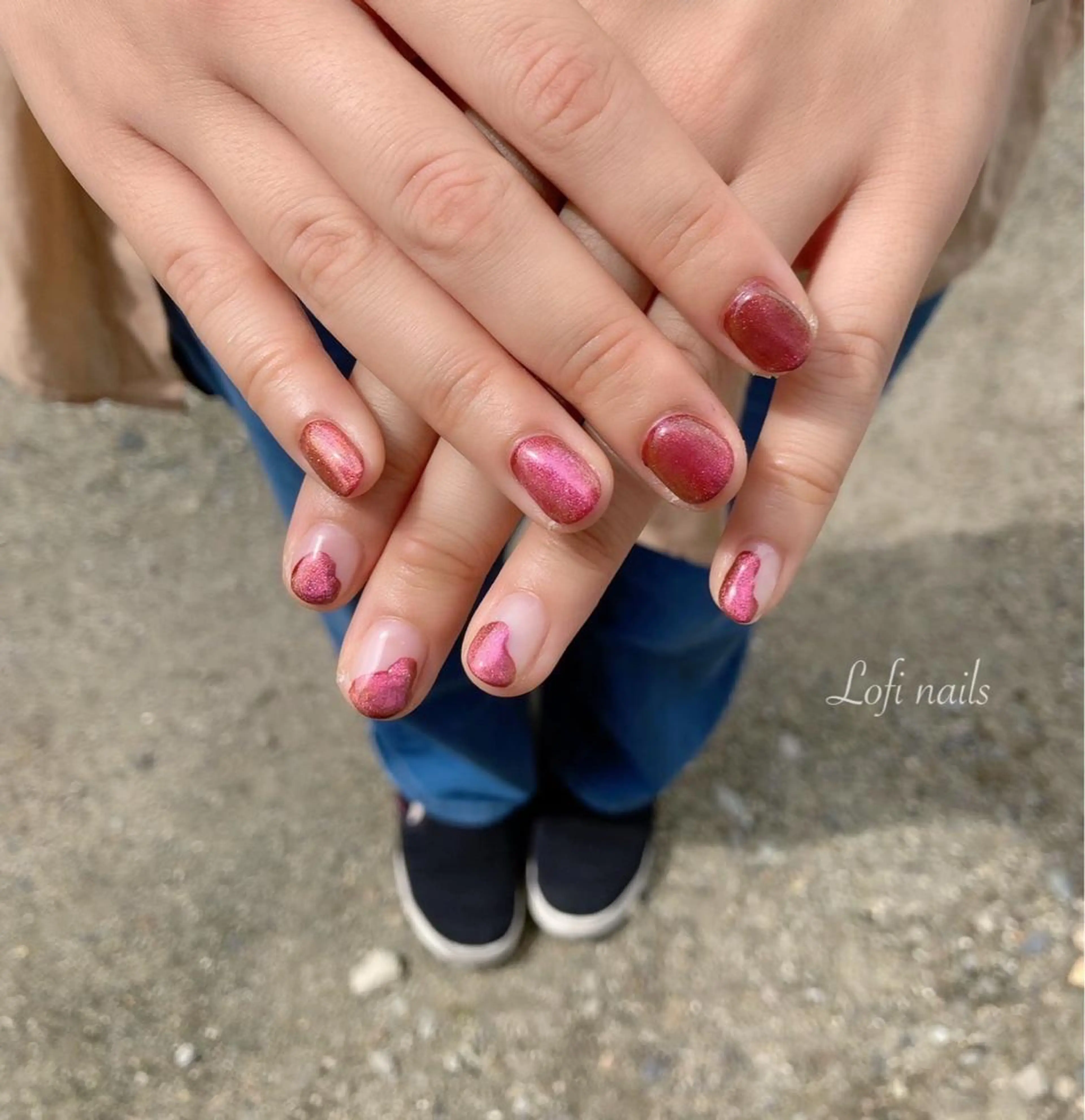 ネイル ボルドー マグネットネイル Lofi nails ゆきこのネイルデザイン