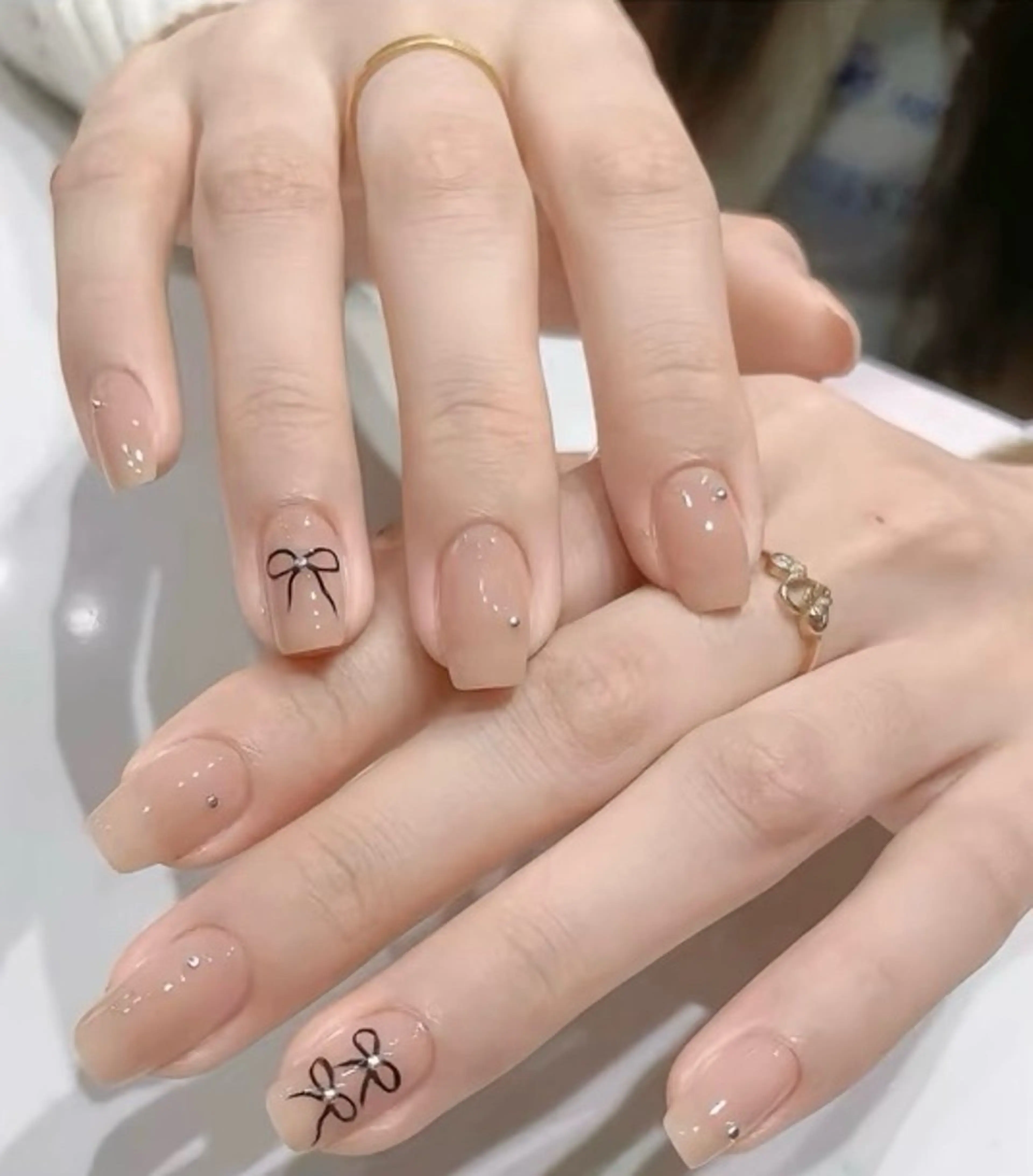 ネイル チークネイル 長さ出し フレンチネイル ガーリー 韓国ネイル sun nail池袋 モデル募集のネイルデザイン